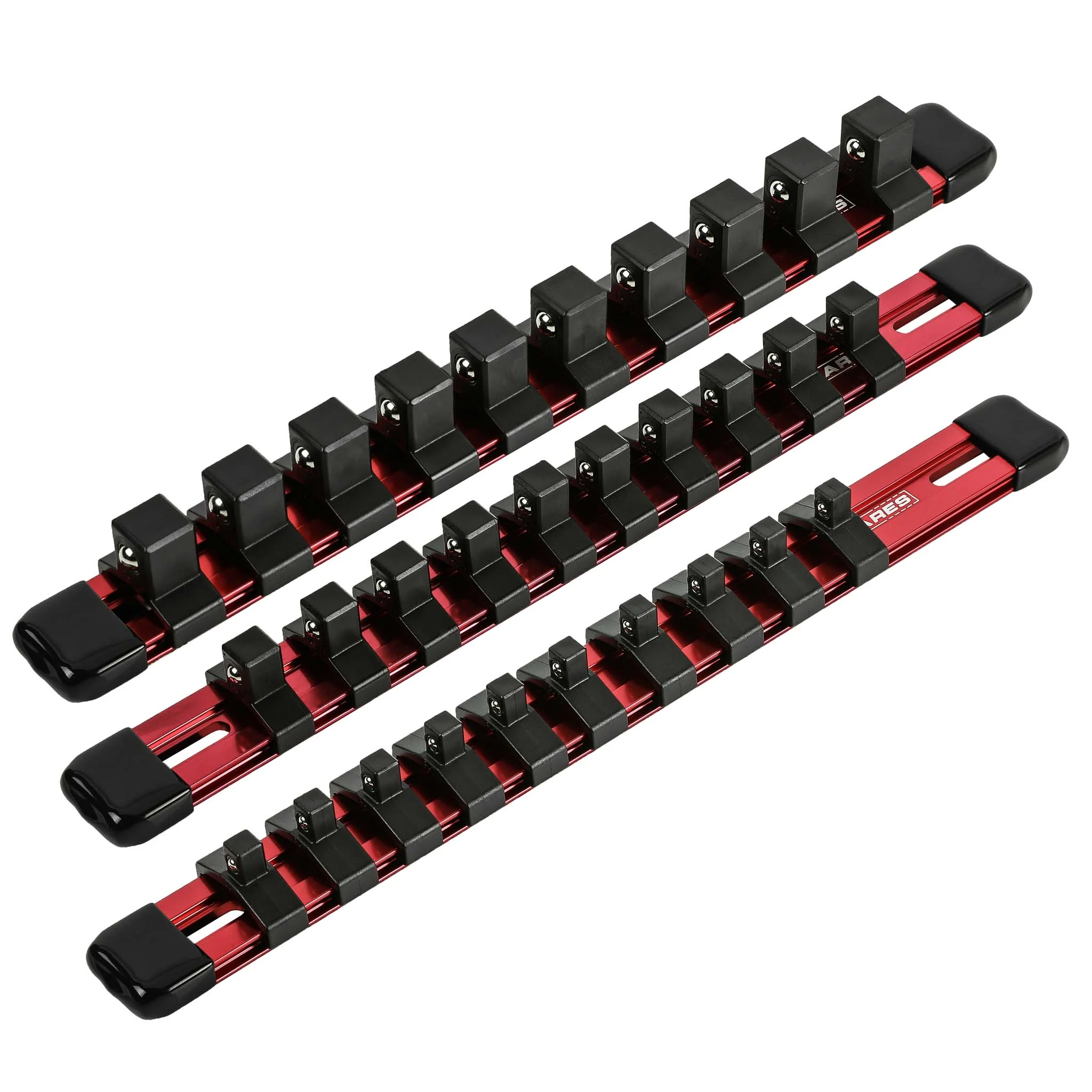 ARES 60079 - 3-Piece Red 9.84-Inch Aluminum Socket Rail Set - Image 2