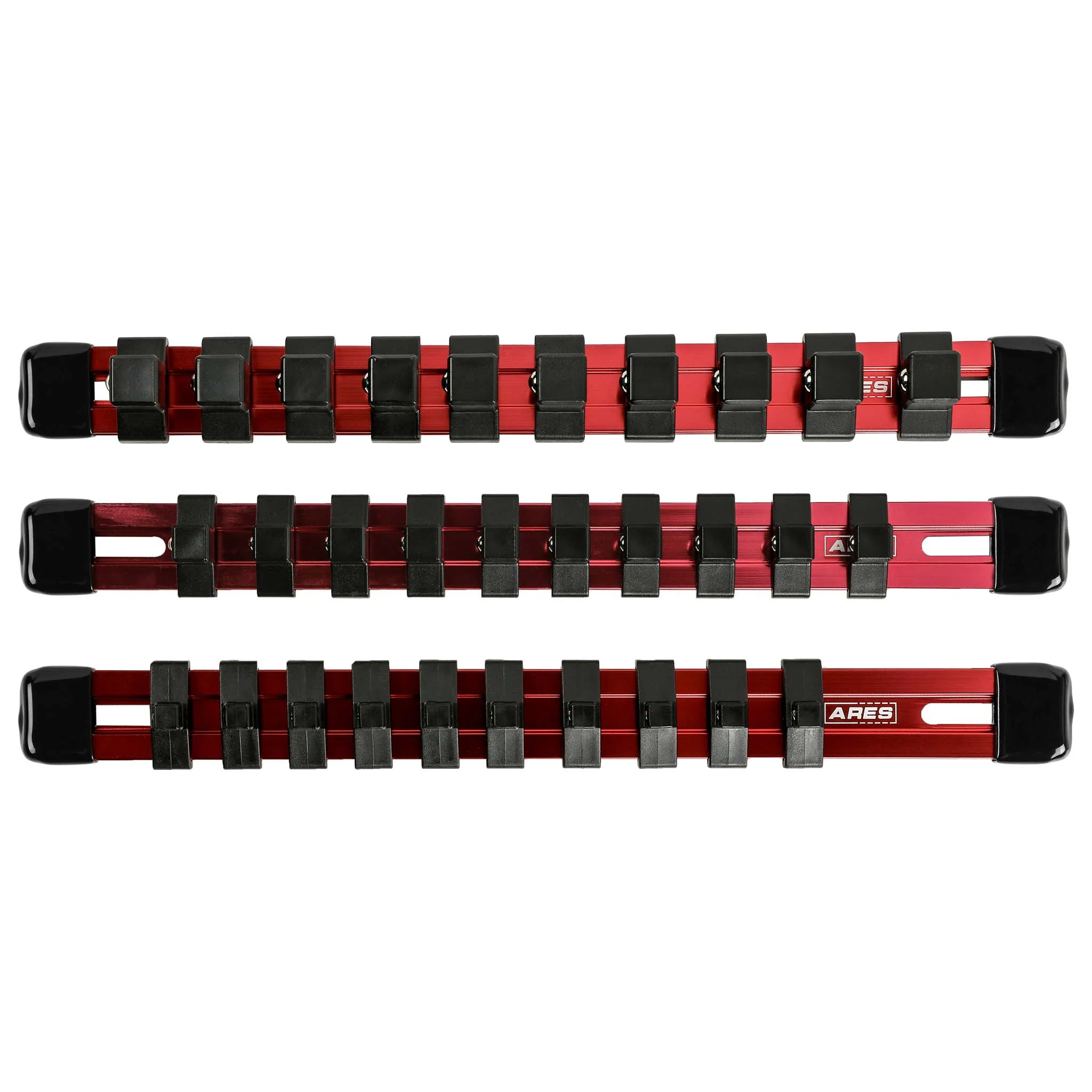 ARES 60079 - 3-Piece Red 9.84-Inch Aluminum Socket Rail Set - Image 4