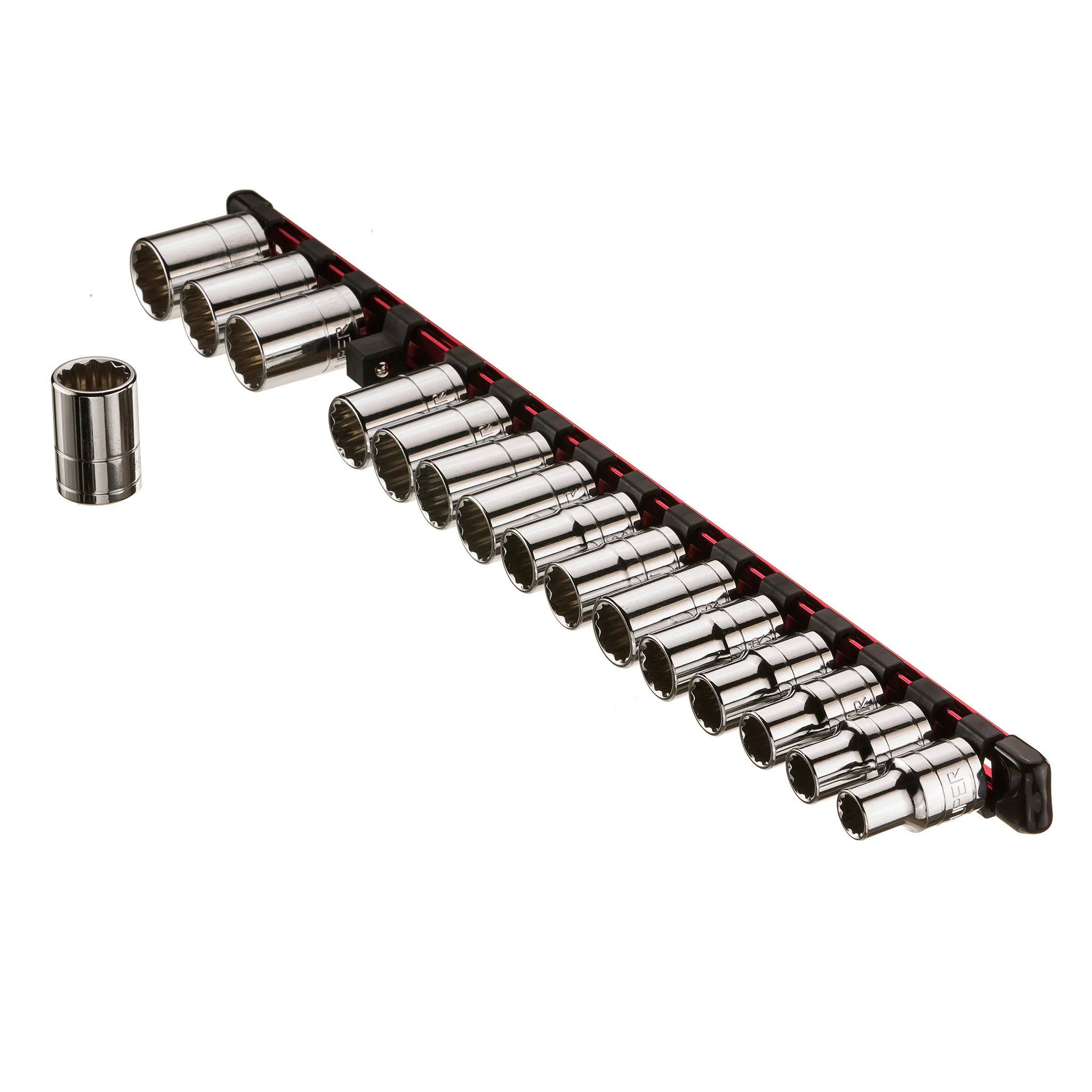 ARES 70204 - 3-Piece Red Aluminum Socket Rail Set - Image 2