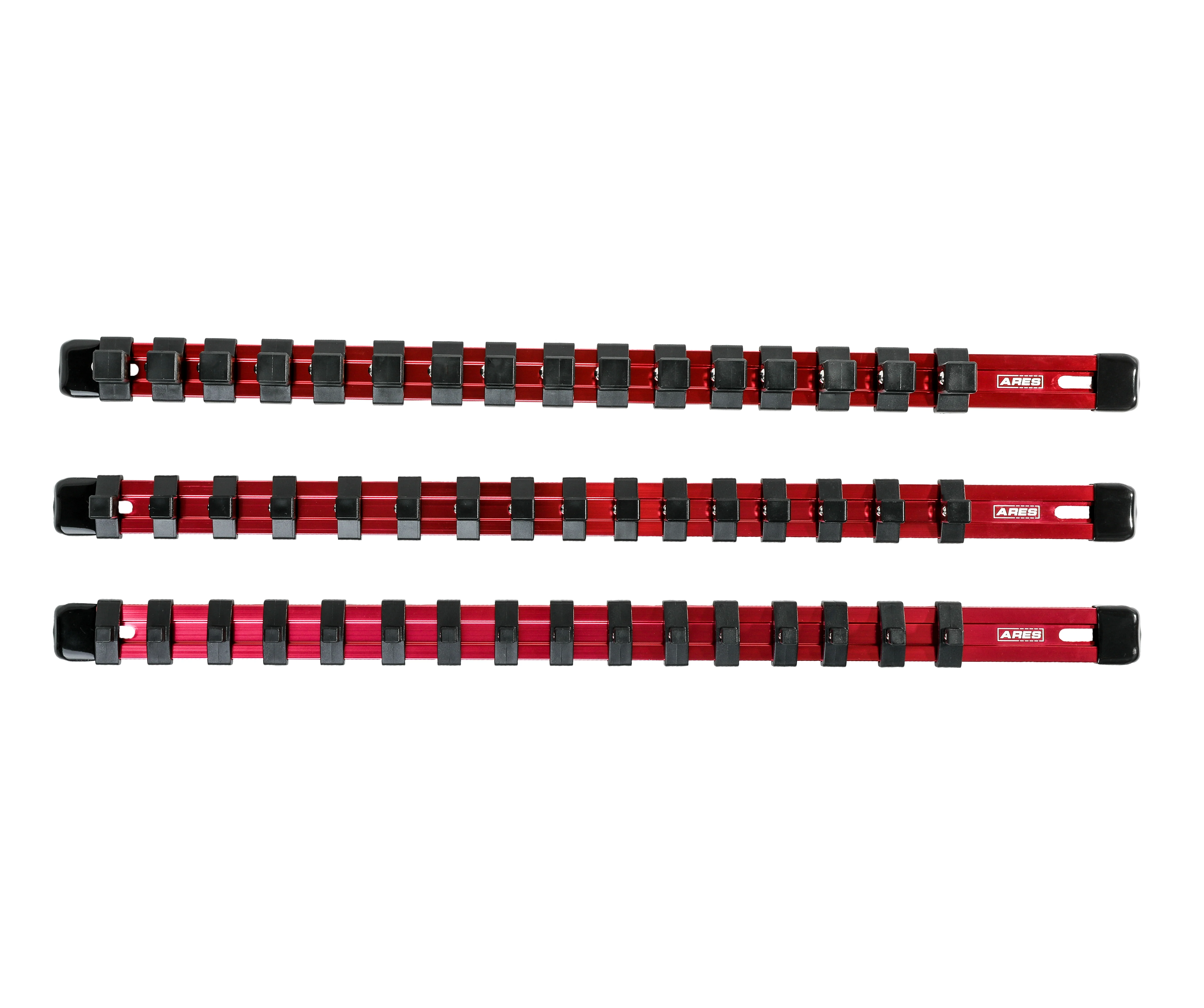 ARES 70204 - 3-Piece Red Aluminum Socket Rail Set - Image 4