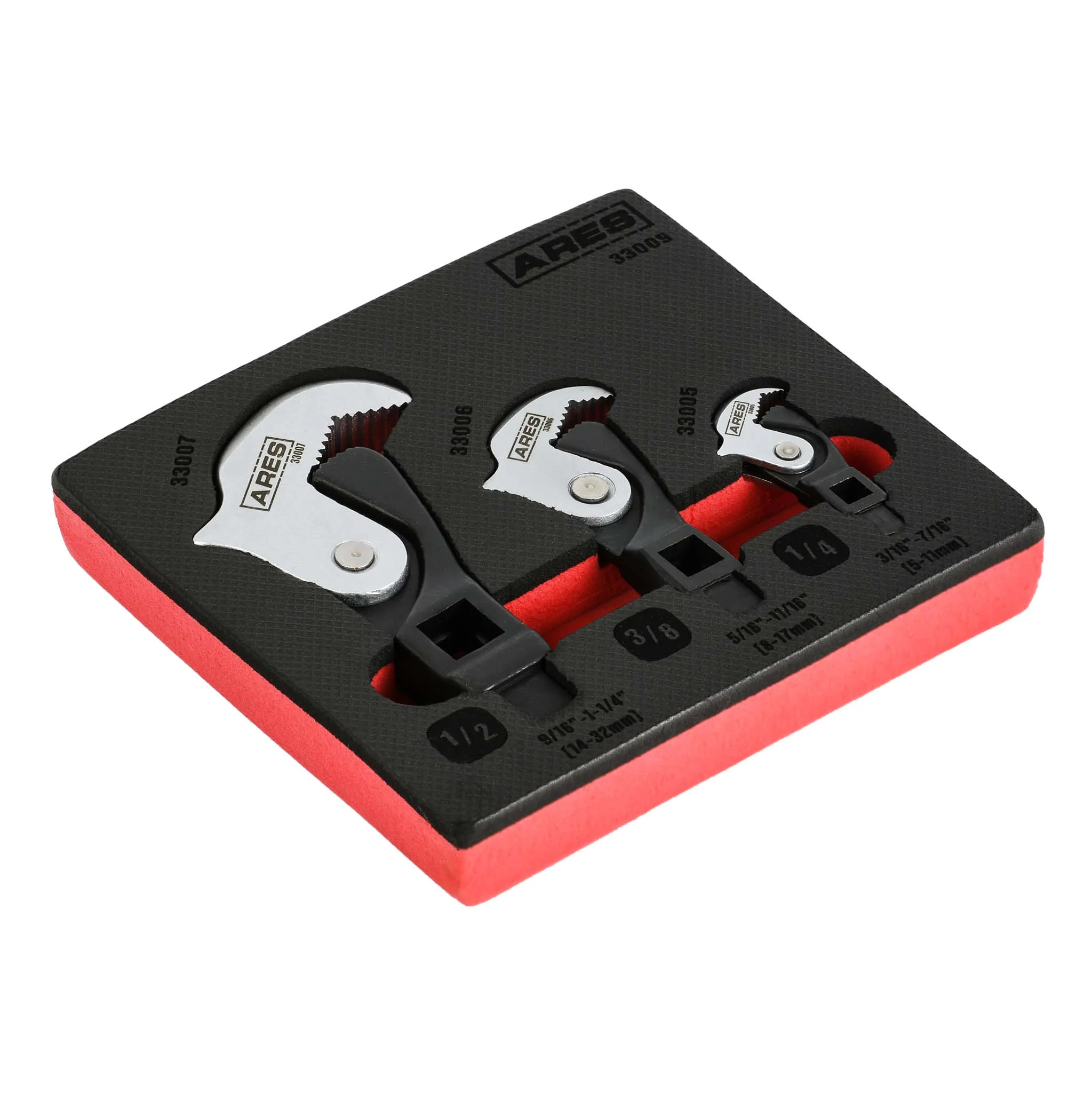 ARES 33009 - 3-Piece Spring Loaded Auto Adjusting Crowfoot Wrench Set - Image 4