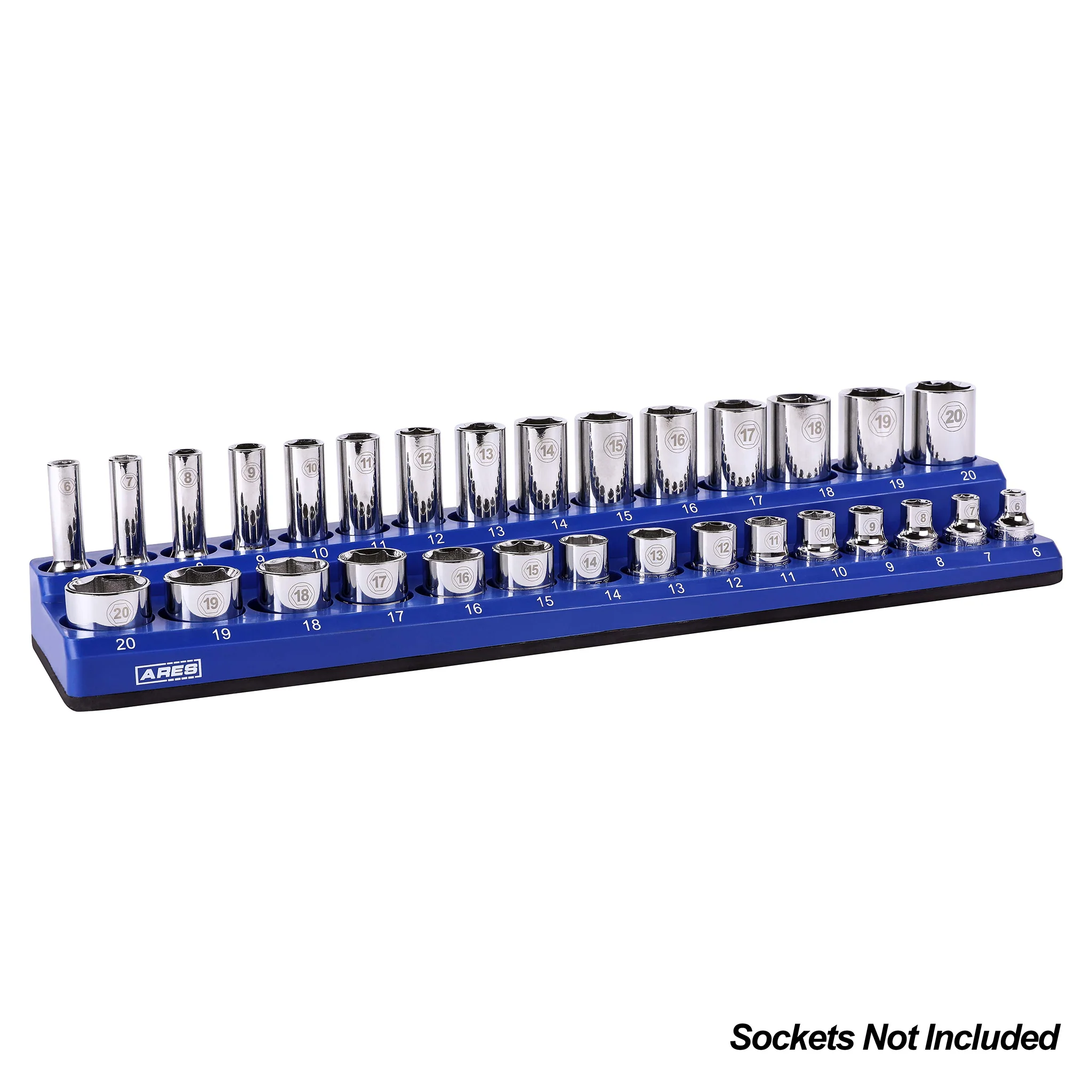 ARES 60008 - 30-Piece 3/8-Inch Blue Metric Magnetic Socket Holder - Image 3