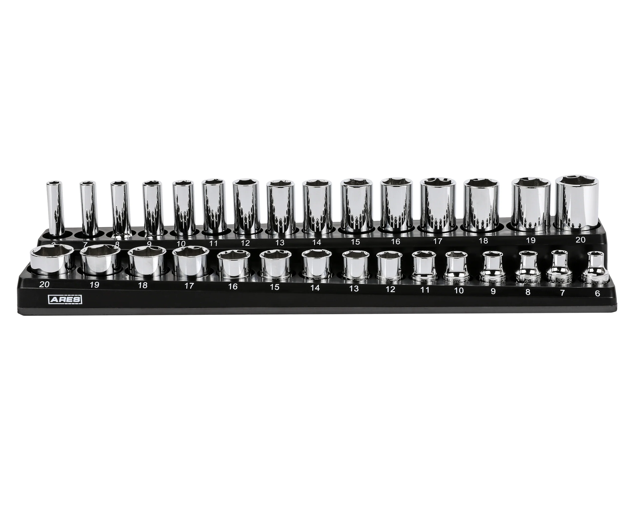 ARES 47004 - 32-Piece 3/8-inch Drive Metric Socket and 90-Tooth Ratchet Set with Magnetic Organizer - Image 5