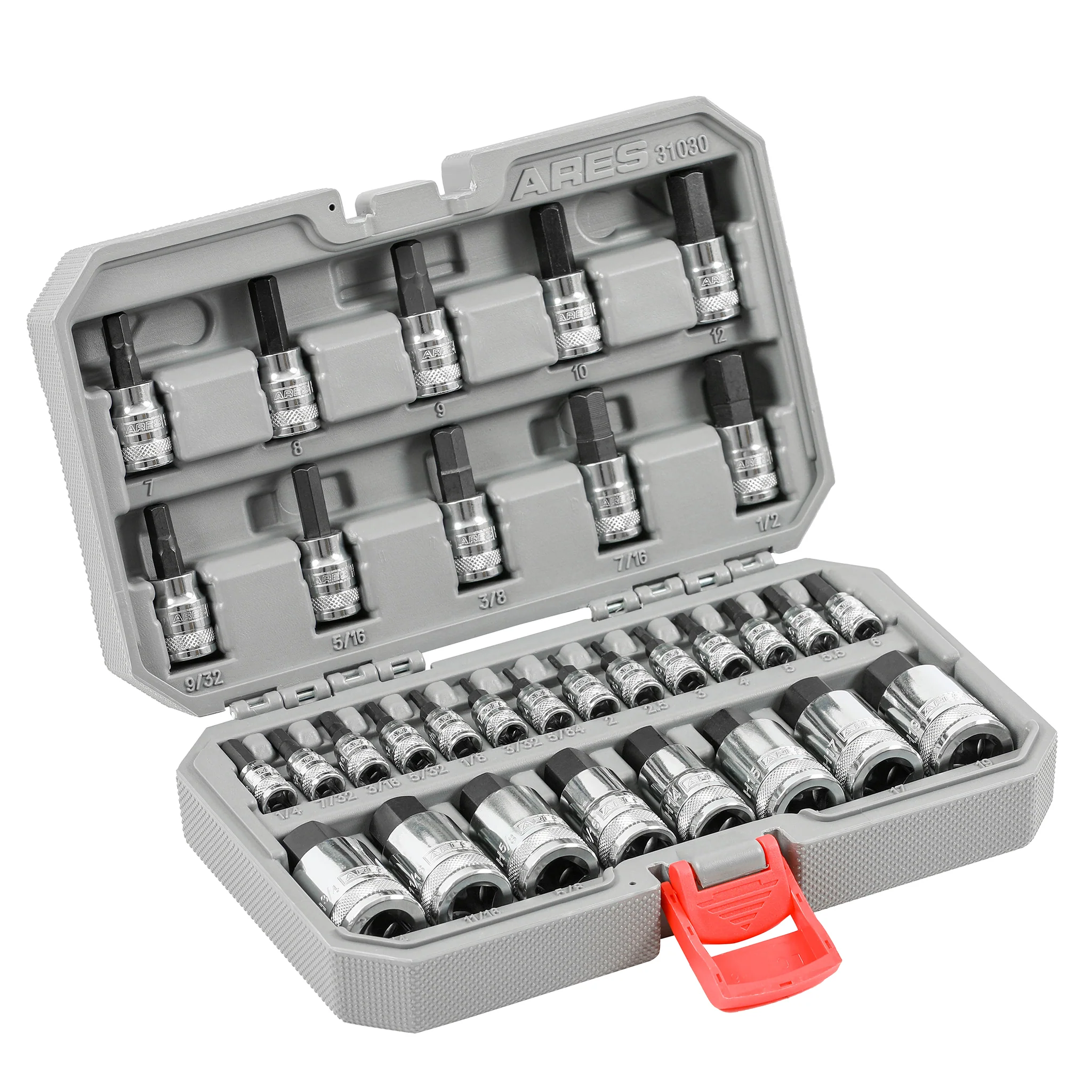 ARES 31030 - 32-Piece Master SAE and Metric Hex Bit Socket Set - Image 5