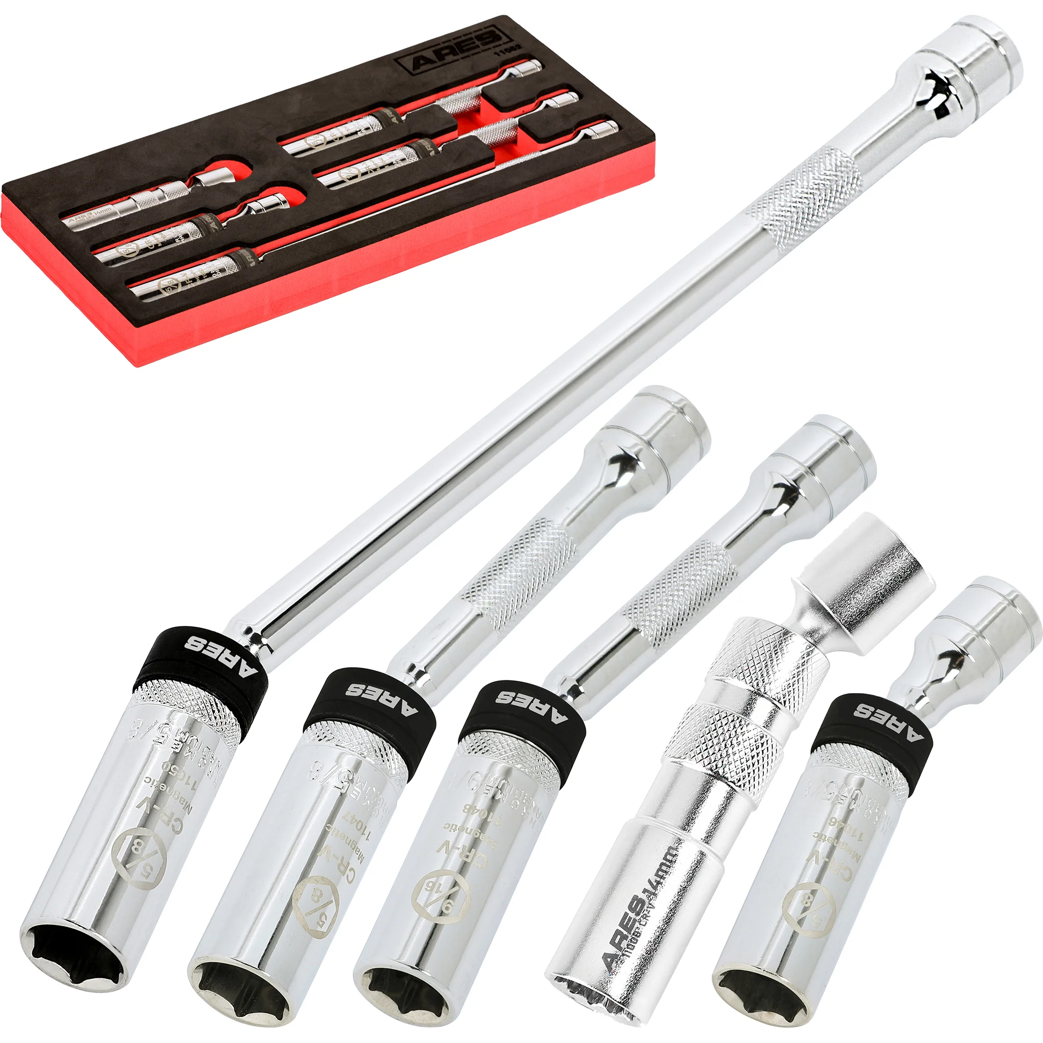 ARES 11052 - 5-Piece Magnetic Swivel Spark Plug Socket Set - Image 7