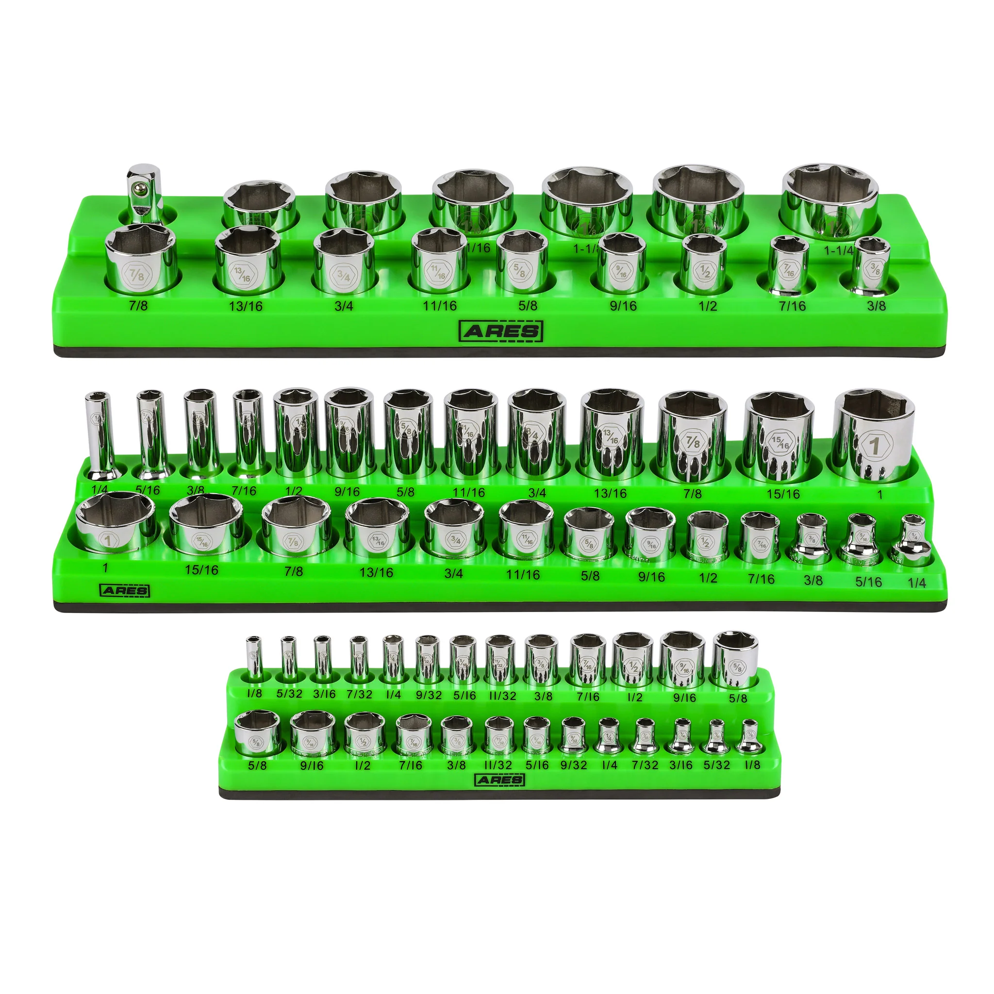 ARES Magnetic Socket Organizer Set – 143-Piece Capacity for Metric & SAE Toolboxes | Debris-Proof Holders - Image 3