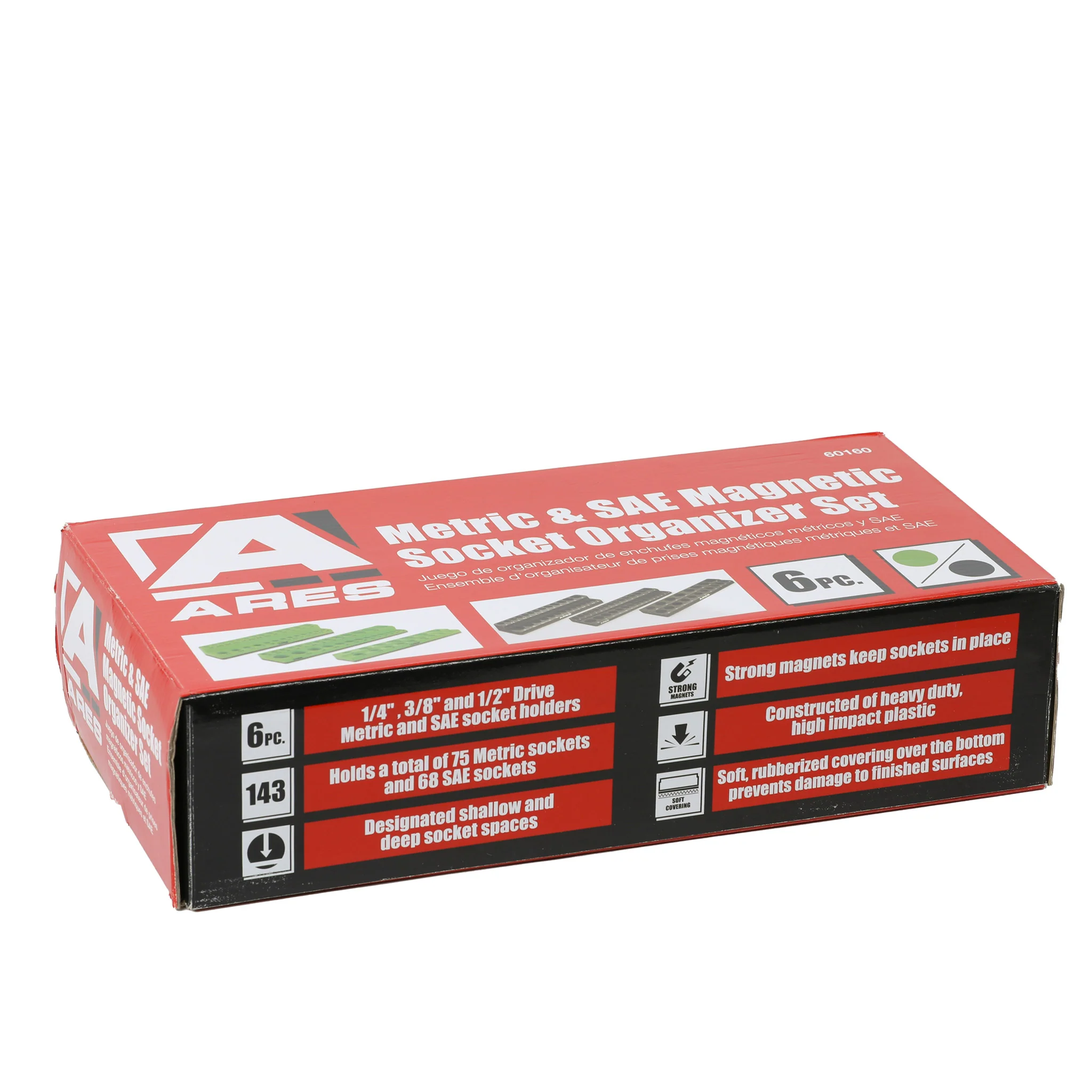ARES Magnetic Socket Organizer Set – 143-Piece Capacity for Metric & SAE Toolboxes | Debris-Proof Holders - Image 5