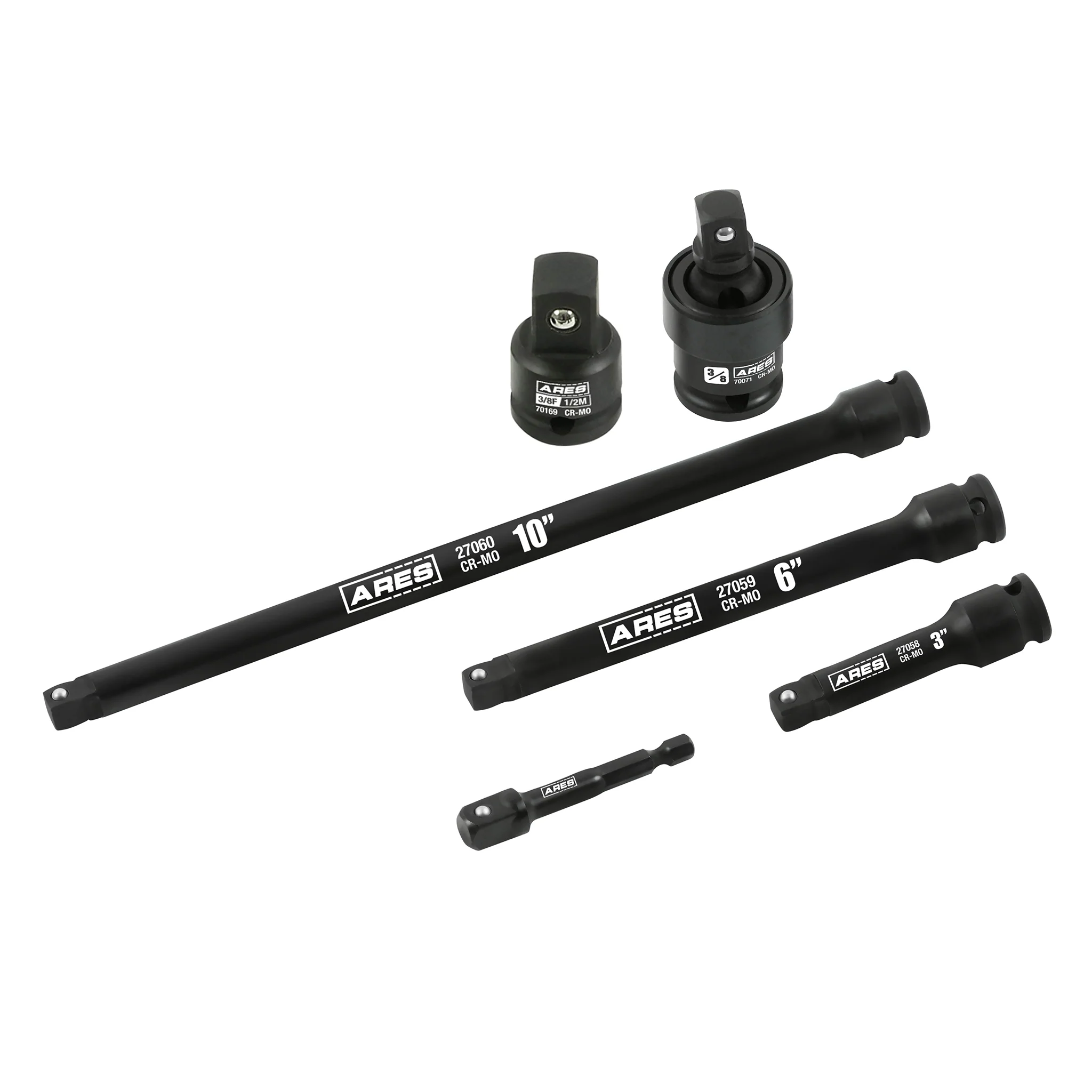 ARES 27074 - 6-Piece 3/8-Inch Drive Impact Socket Accessories Set - Image 3