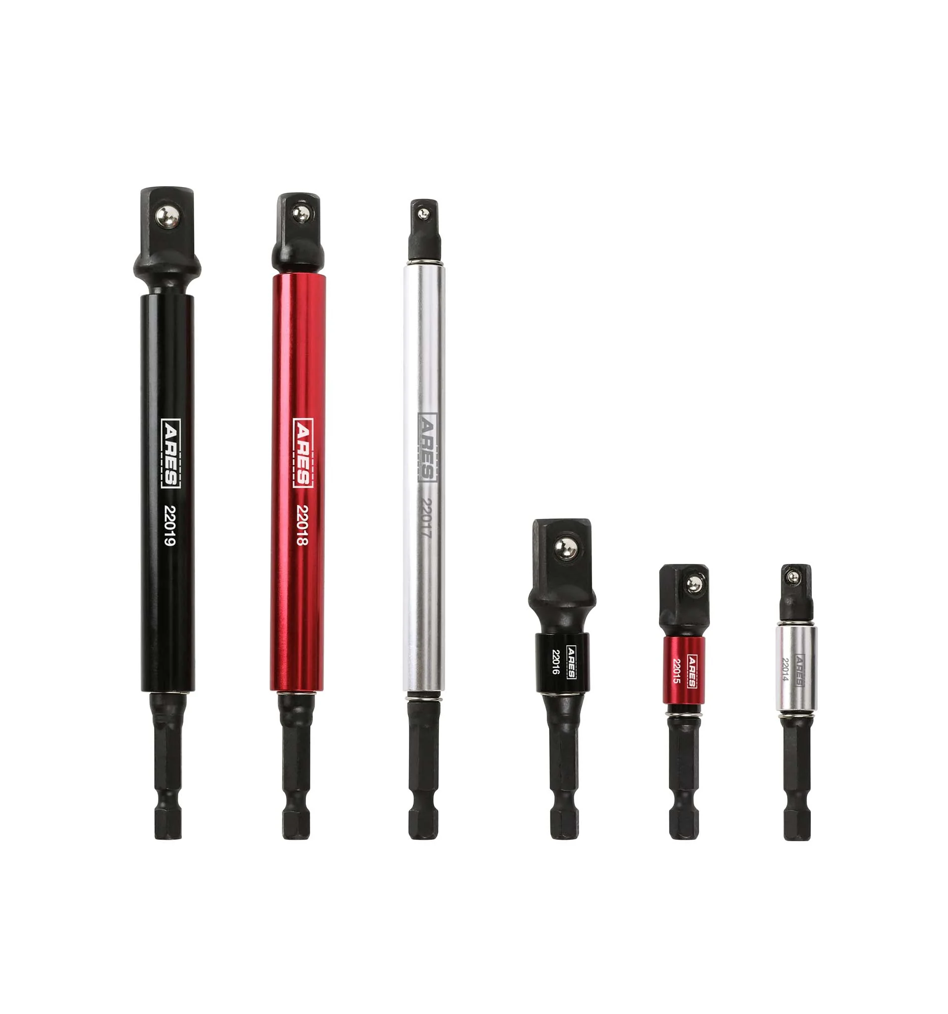 ARES 22013 - 6-Piece 3-Inch and 6-Inch Impact Grade Socket Adapter Set with Color Sleeve - Image 4