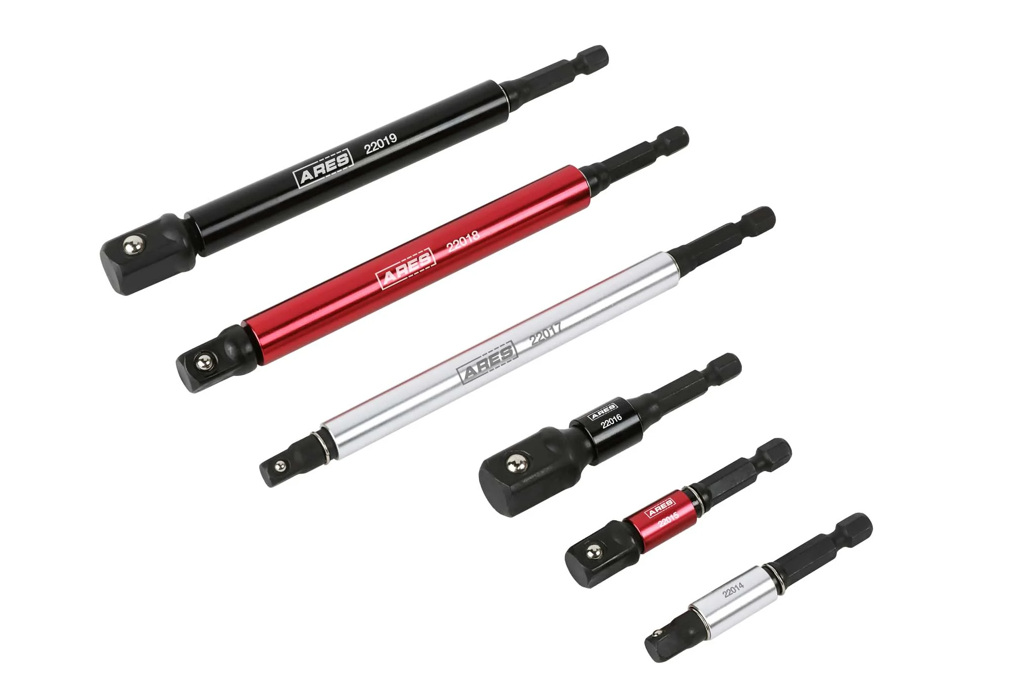 ARES 22013 - 6-Piece 3-Inch and 6-Inch Impact Grade Socket Adapter Set with Color Sleeve - Image 5