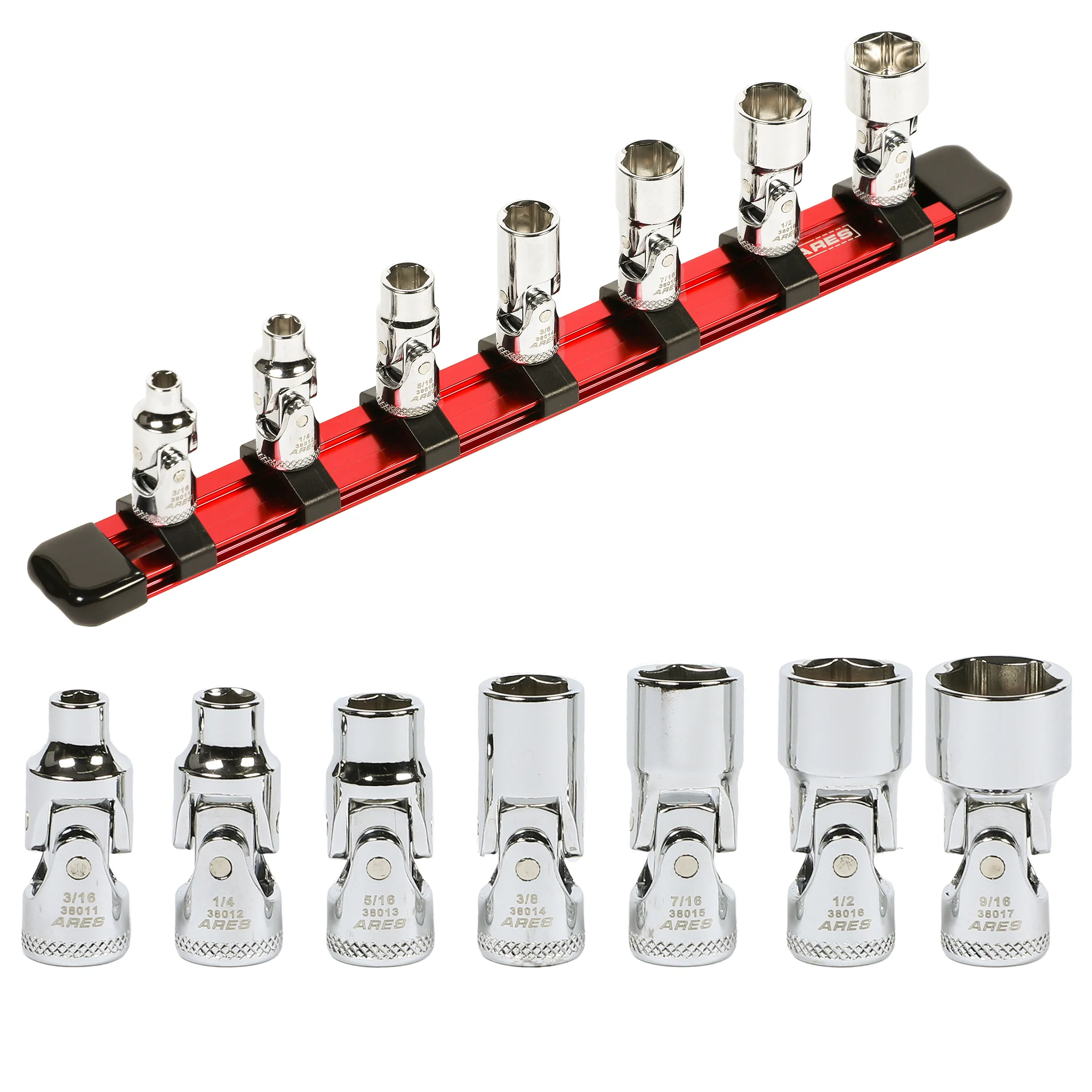 ARES 39014 - 7-Piece 1/4-Inch Drive SAE Universal Flex Socket Set - Image 2