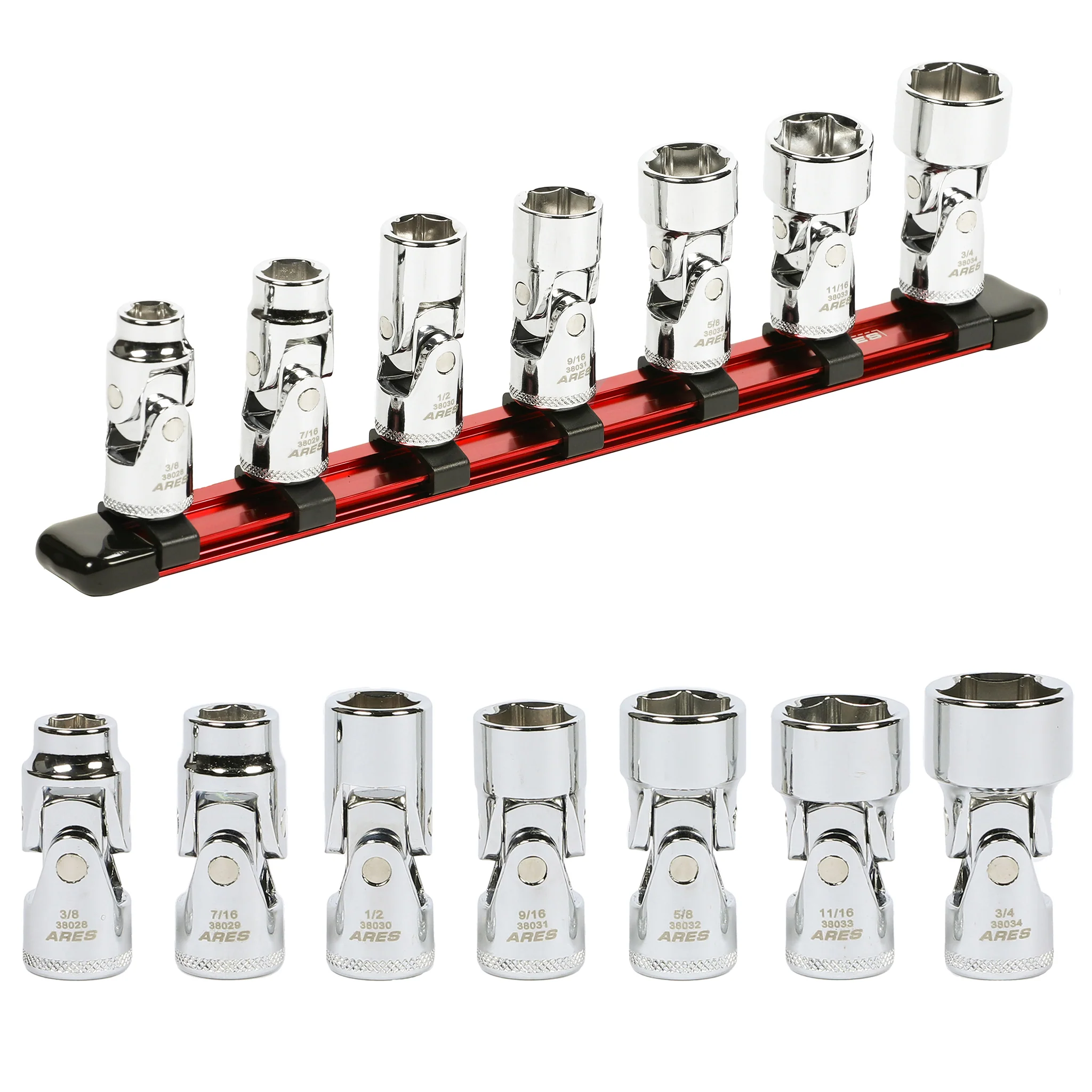 ARES 39016 - 7-Piece 3/8-Inch Drive SAE Universal Flex Socket Set - Image 7