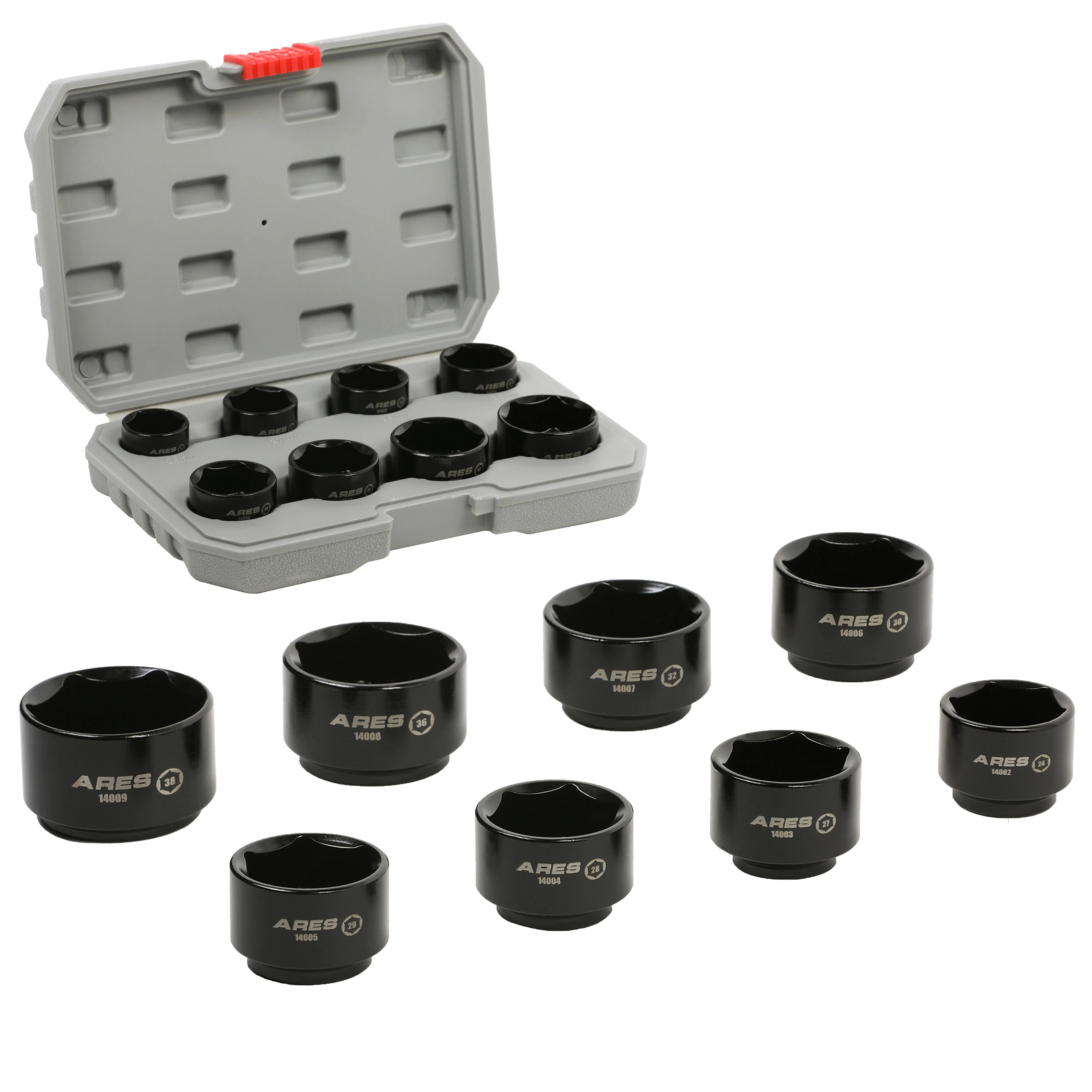 ARES 14001 - 8-Piece 3/8-Inch Drive Low Profile Fuel and Oil Filter Socket Set - Image 5