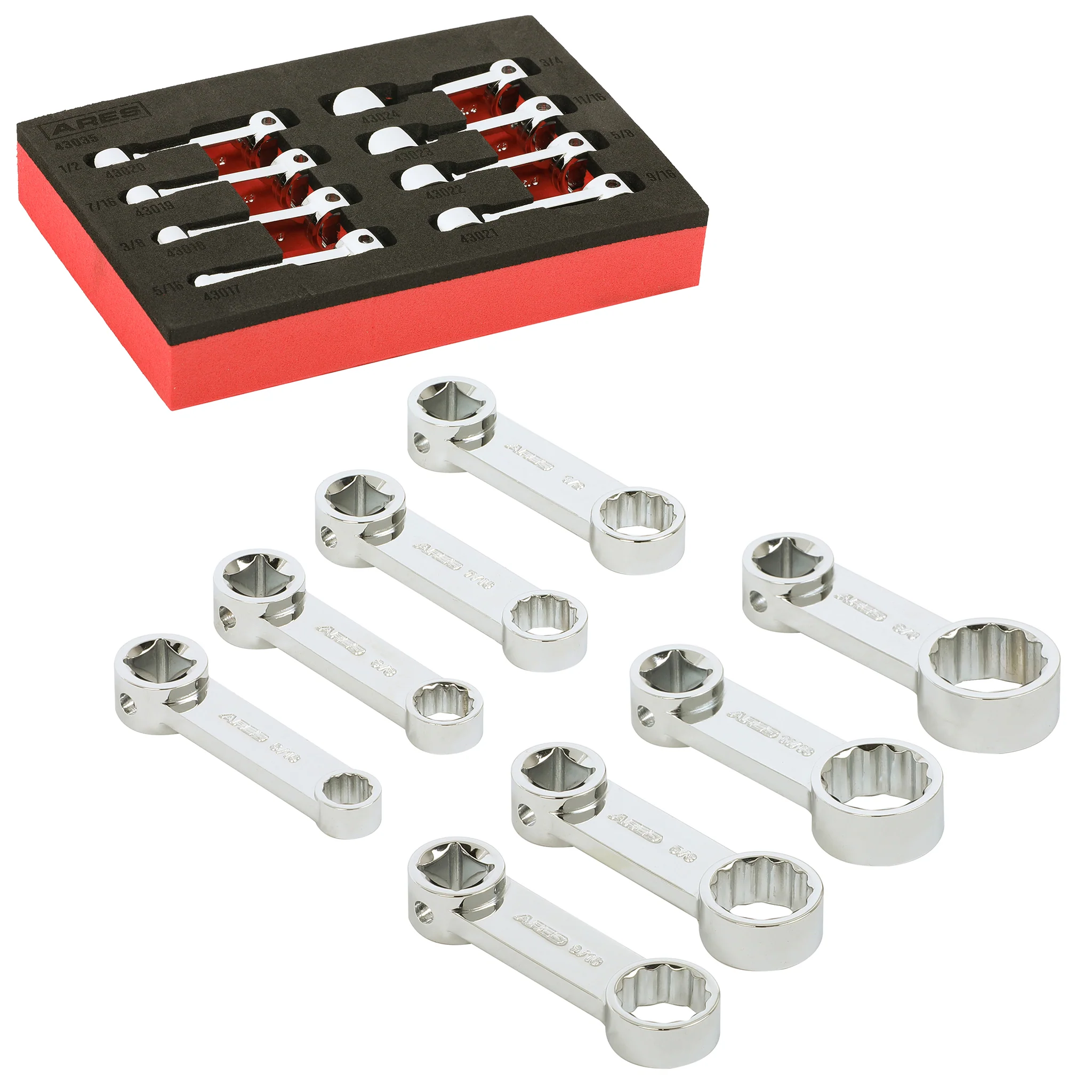 ARES 43035 - 8-Piece SAE 12-Point Box End Torque Adapter Extension Set - Image 3