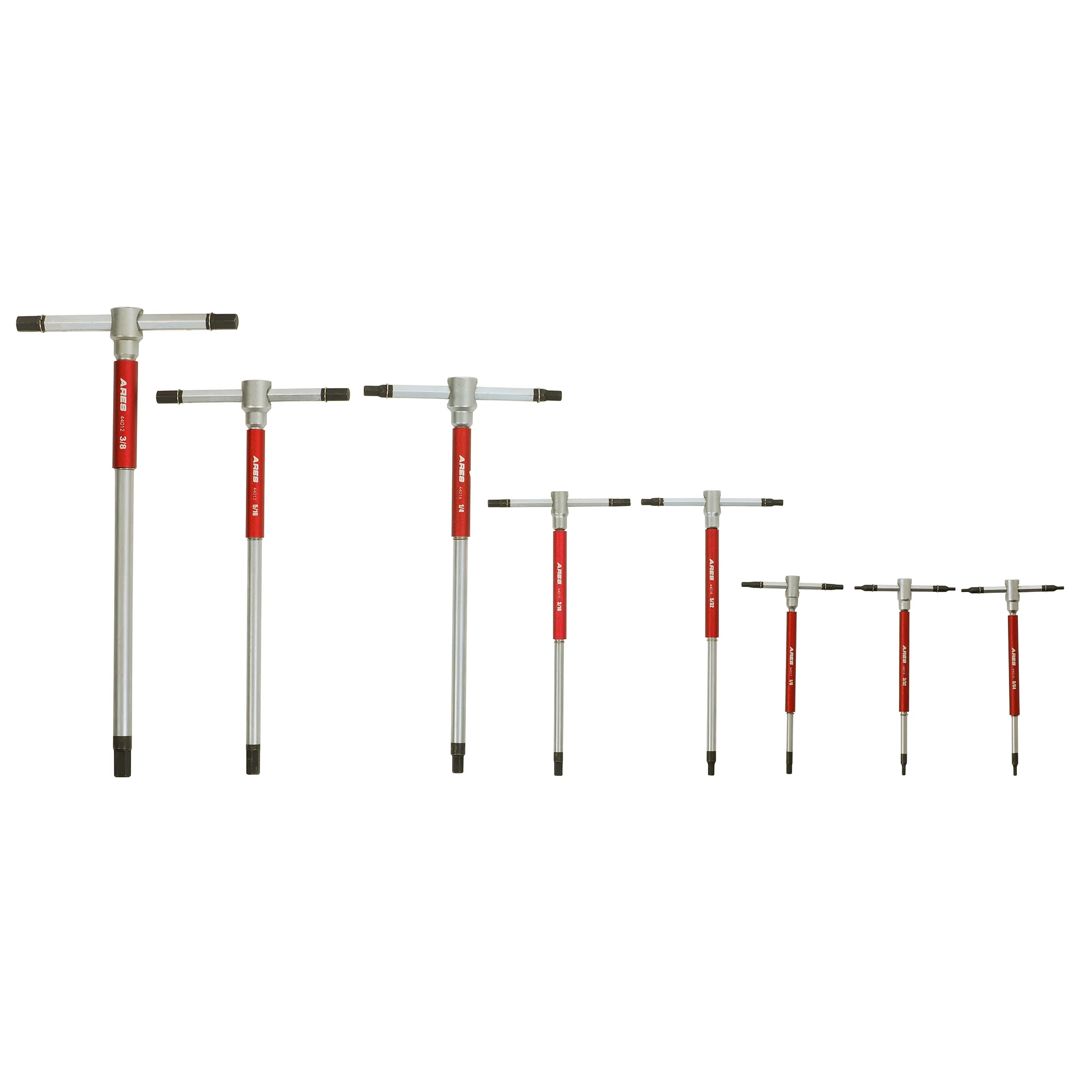 ARES 44002 - 8-Piece SAE 3-Way T-Handle Spinner Hex Allen Key Wrench Set - Image 5