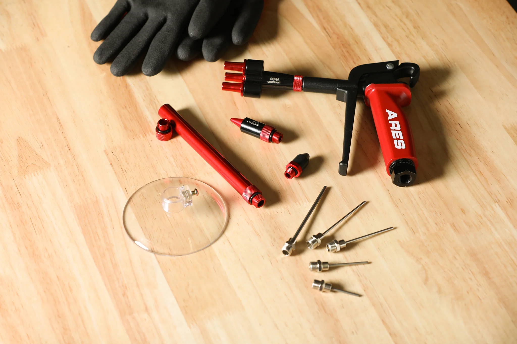 ARES 17008 - 9-Piece Air Blow Gun Needle Nozzle and Tips Accessory Set - Image 2