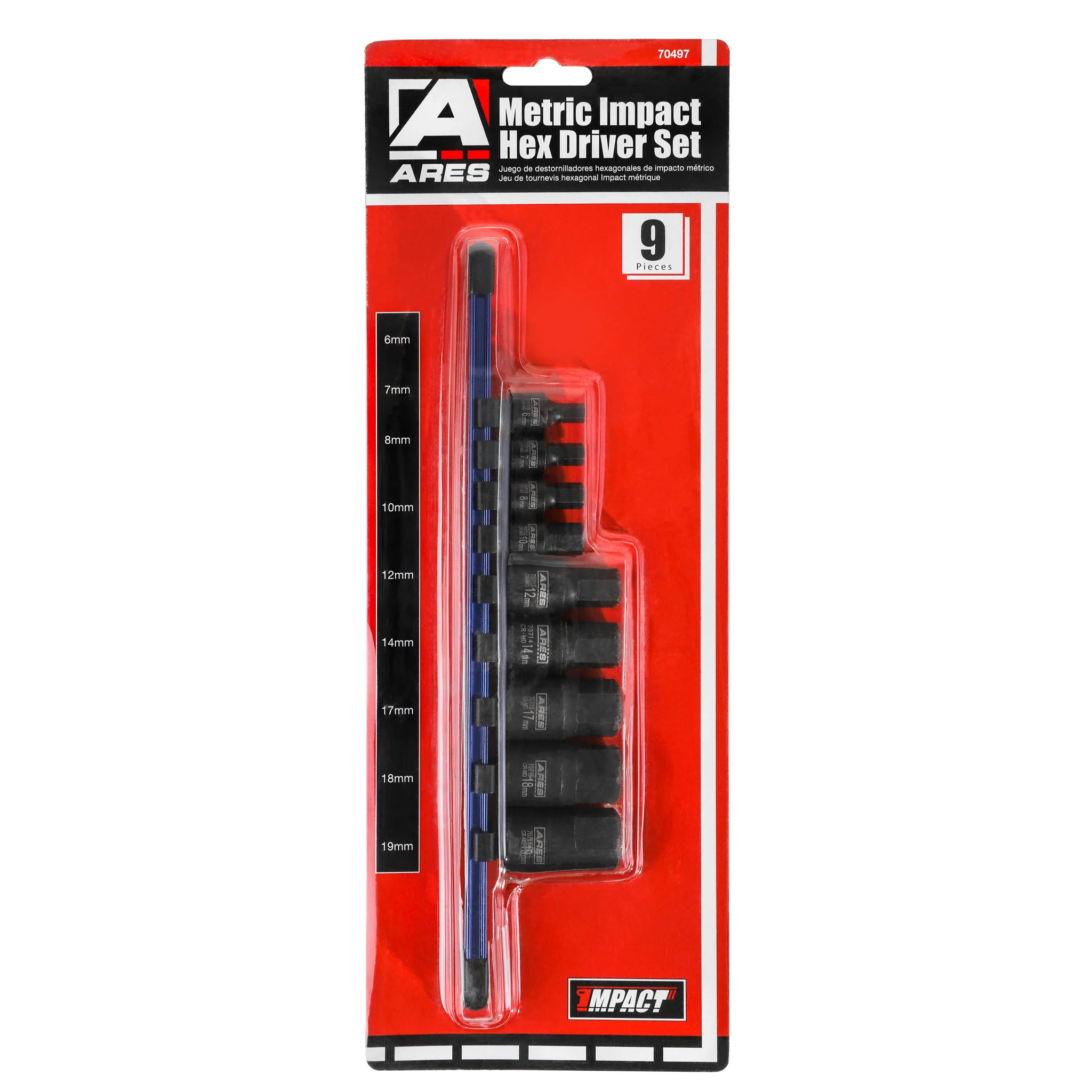ARES 70497 - 9-Piece Metric Impact Hex Driver Set - Image 12