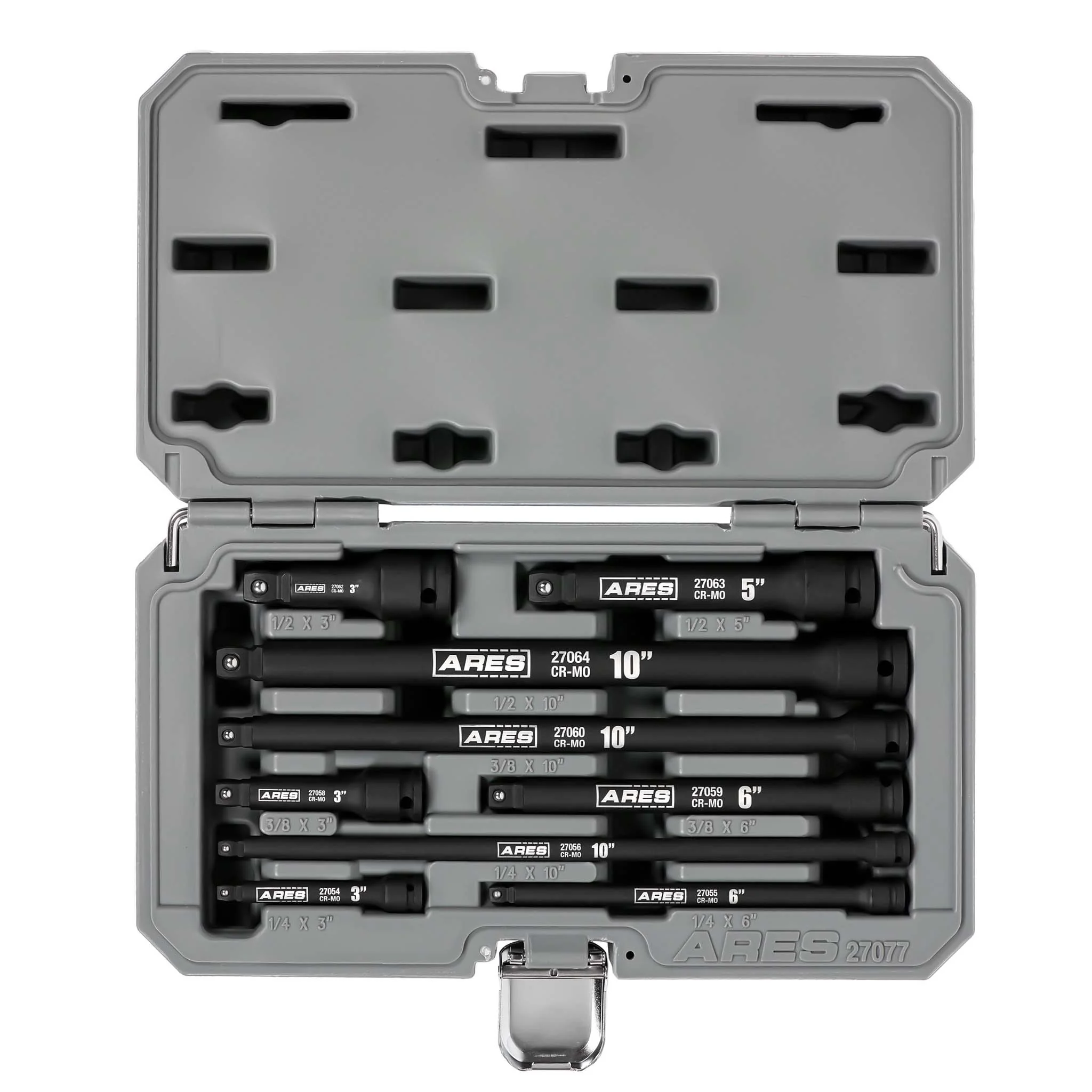 ARES 27077 - 9-Piece Multi-Drive Impact Wobble Extension Set