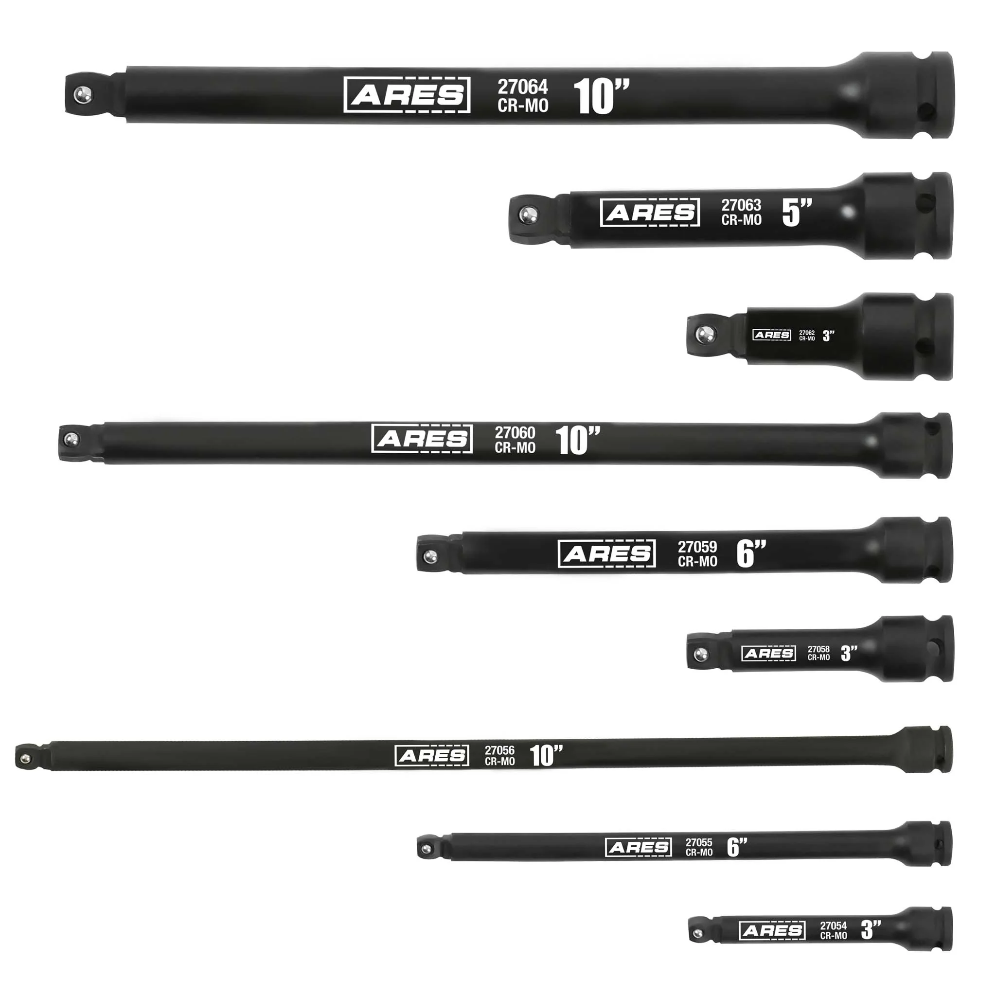 ARES 27077 - 9-Piece Multi-Drive Impact Wobble Extension Set - Image 5