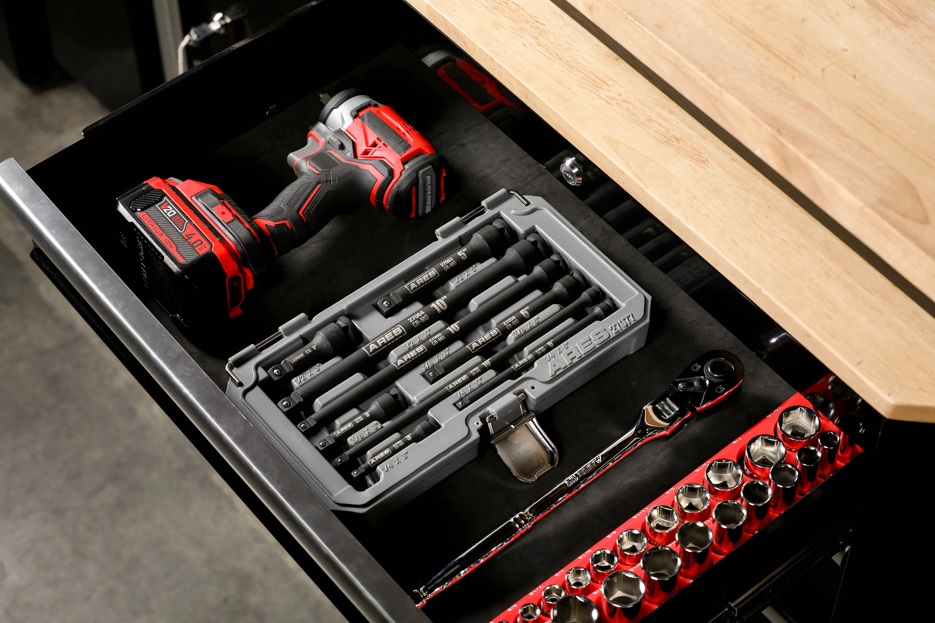 ARES 27077 - 9-Piece Multi-Drive Impact Wobble Extension Set - Image 8