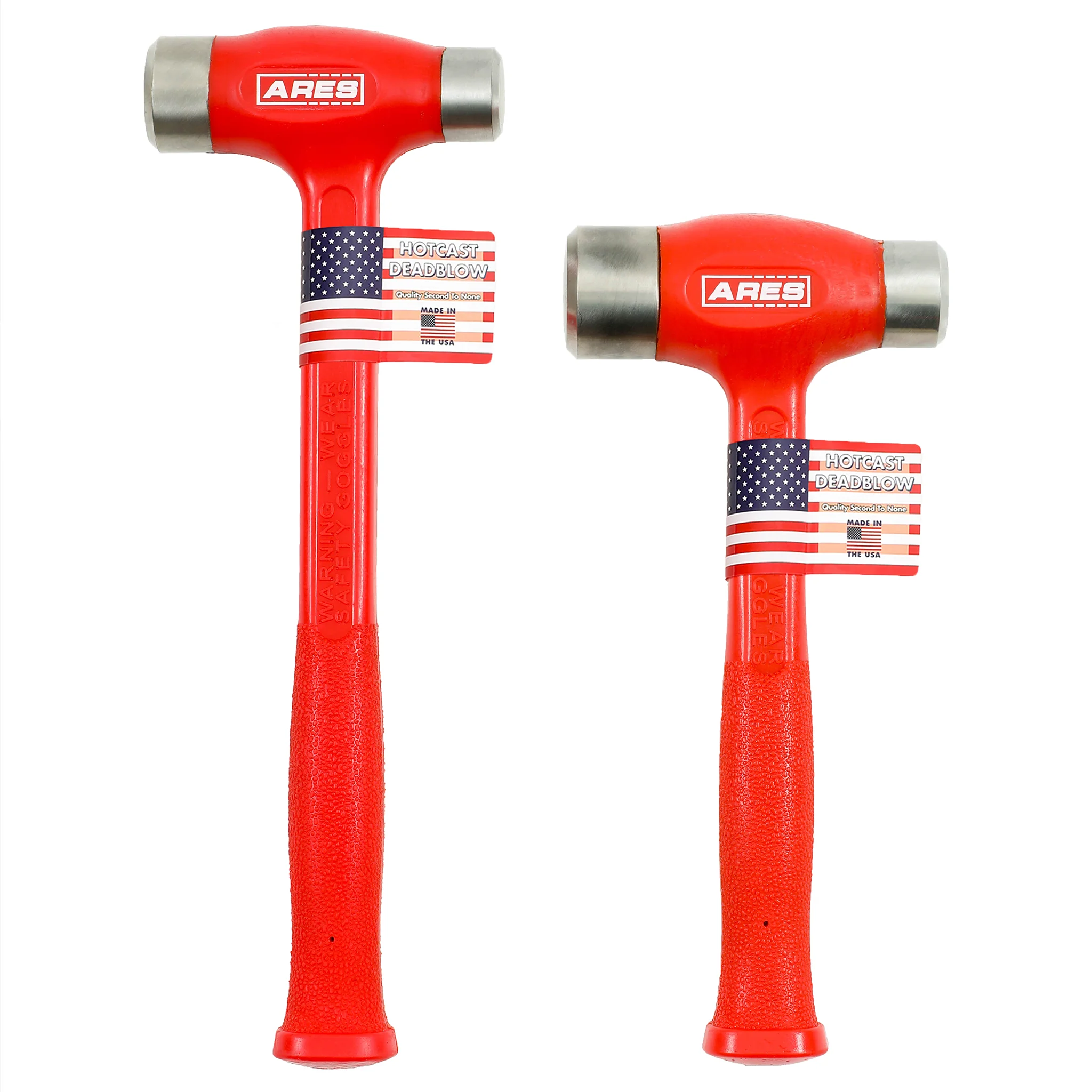 ARES 4131033 – 2-Piece Flat Steel Face Deadblow Hammer Set