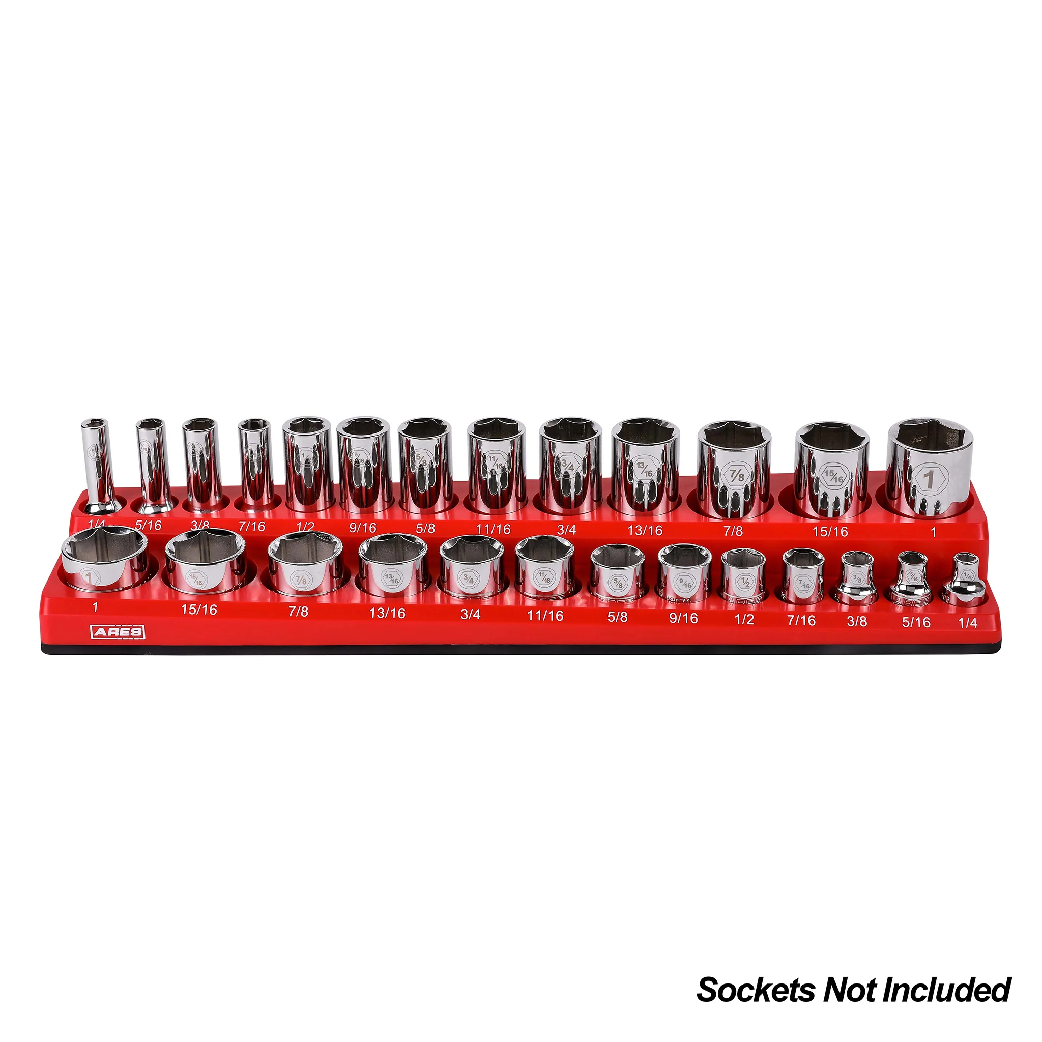 ARES 70234 - 26-Piece 3/8" Red SAE Magnetic Socket Holder - Image 4