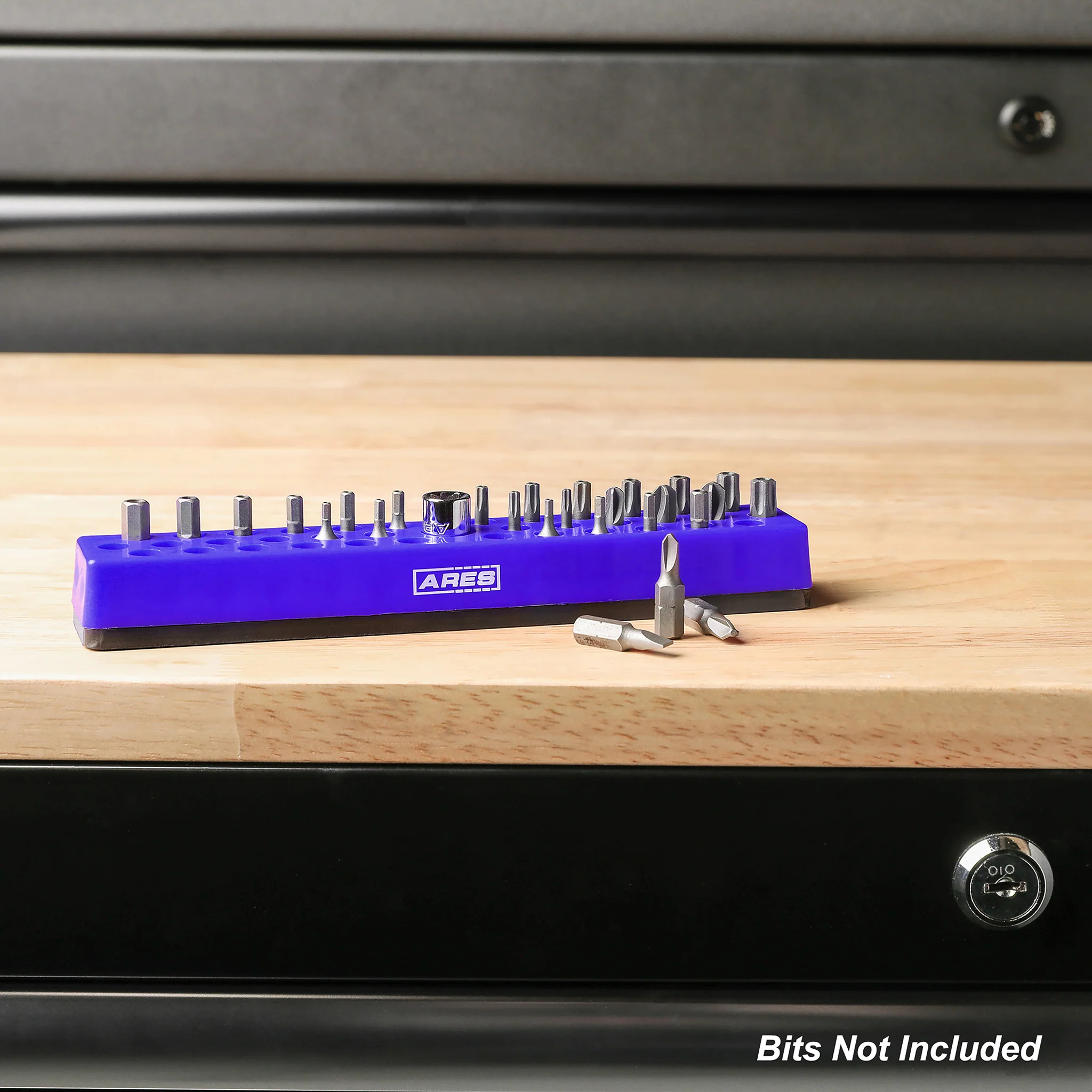 ARES 60012 - Blue 37 Hole Hex Bit Organizer with Strong Magnetic Base - Image 3