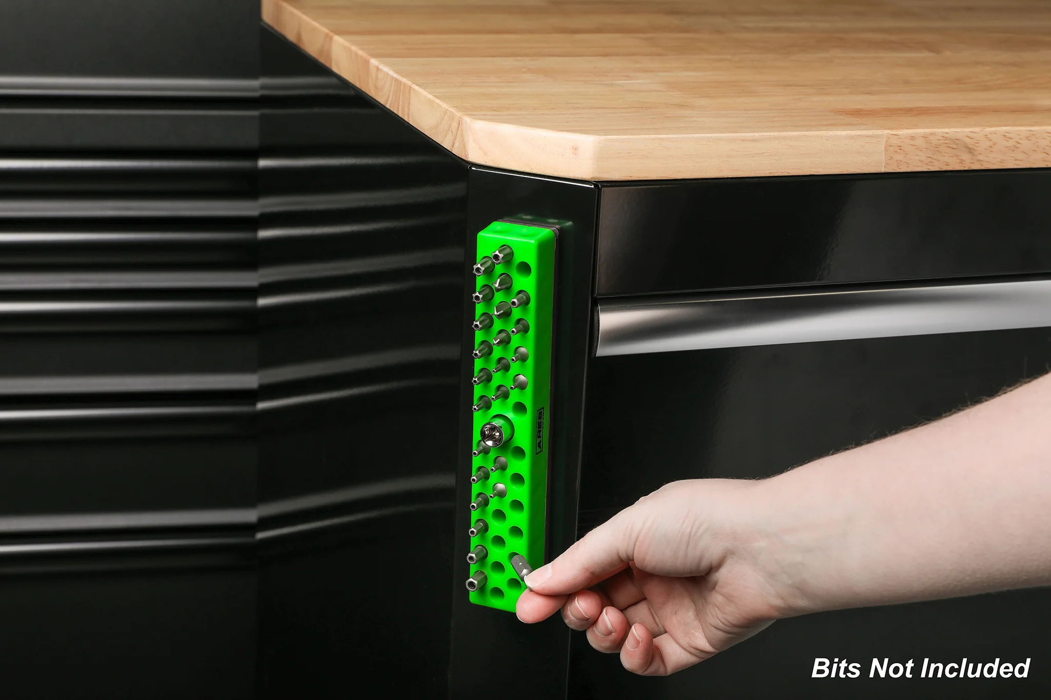 ARES 60013 - Green 37 Hole Hex Bit Organizer with Strong Magnetic Base - Image 2