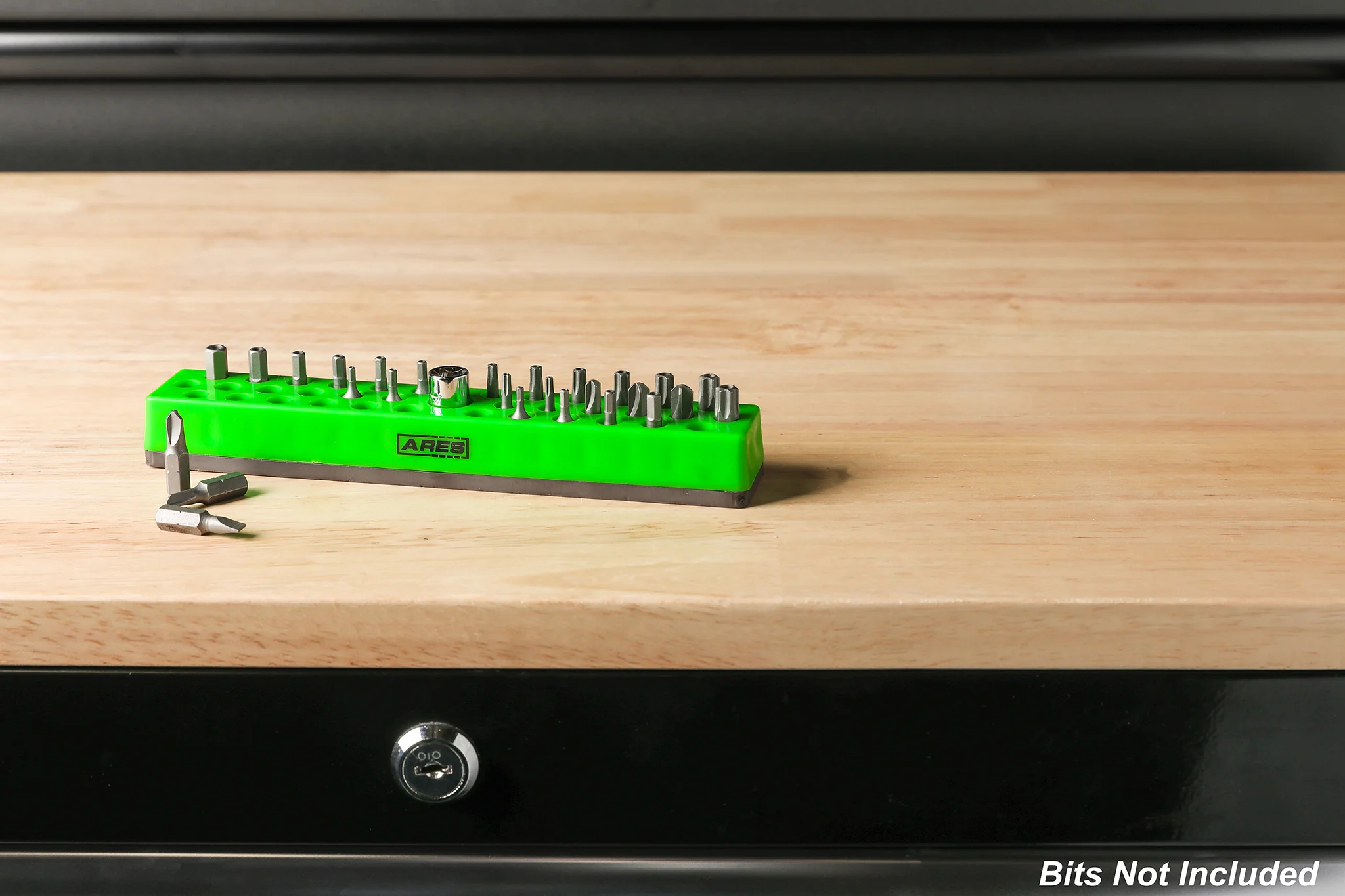 ARES 60013 - Green 37 Hole Hex Bit Organizer with Strong Magnetic Base - Image 3