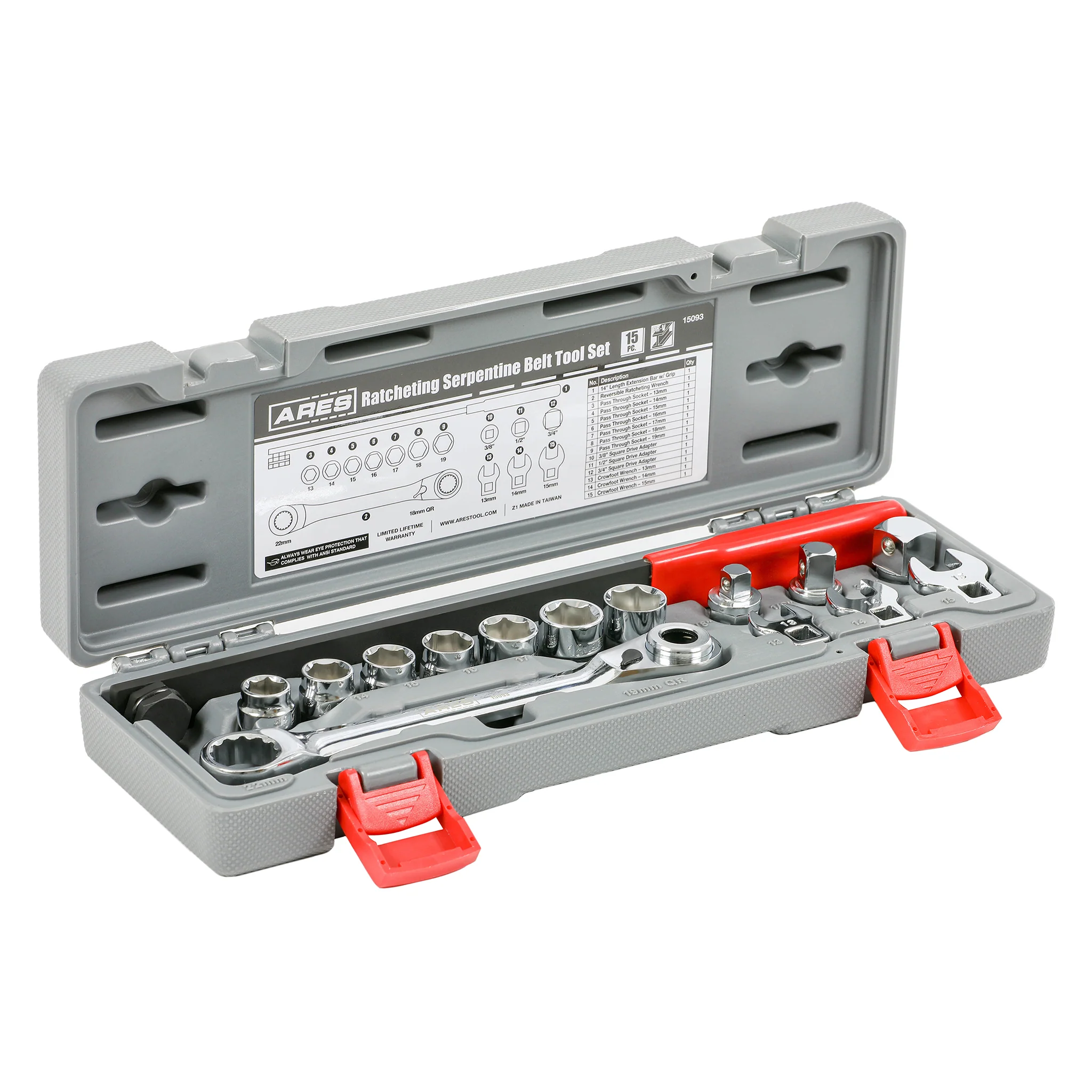 ARES 15093 - Ratcheting Serpentine Belt Tool Set - Image 8