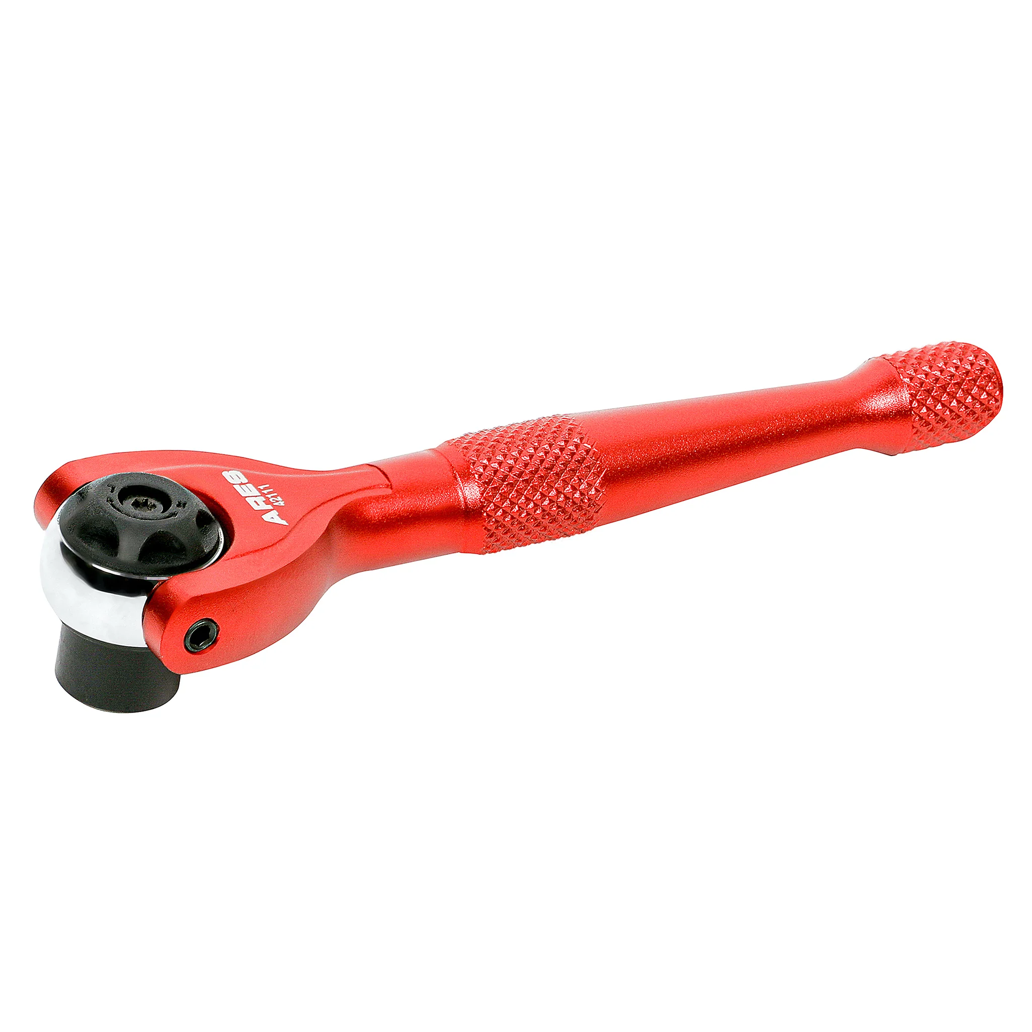 ARES 42111 - Red 1/4-Inch Drive 90-Tooth Mini Swivel Head Hex Bit Ratchet