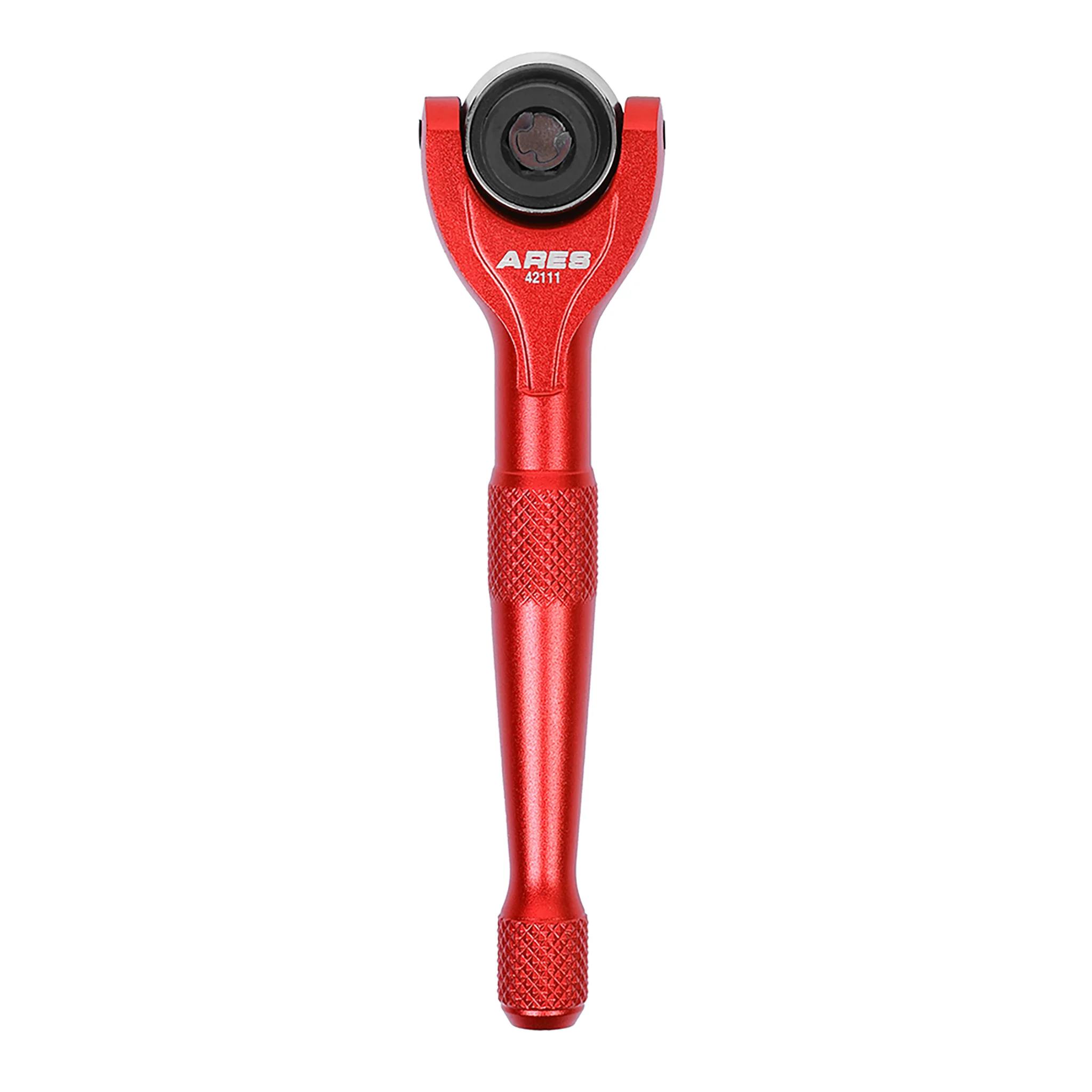 ARES 42111 - Red 1/4-Inch Drive 90-Tooth Mini Swivel Head Hex Bit Ratchet - Image 3