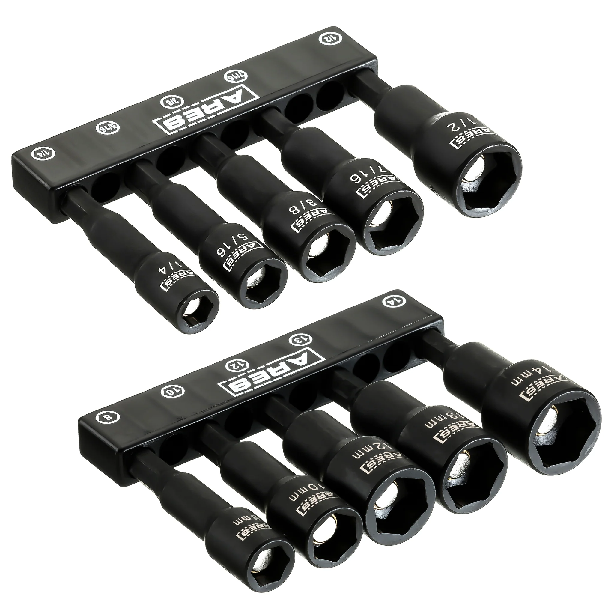 ARES 27102 - 10-Piece SAE and Metric Impact Magnetic Nut Driver Set - Image 6