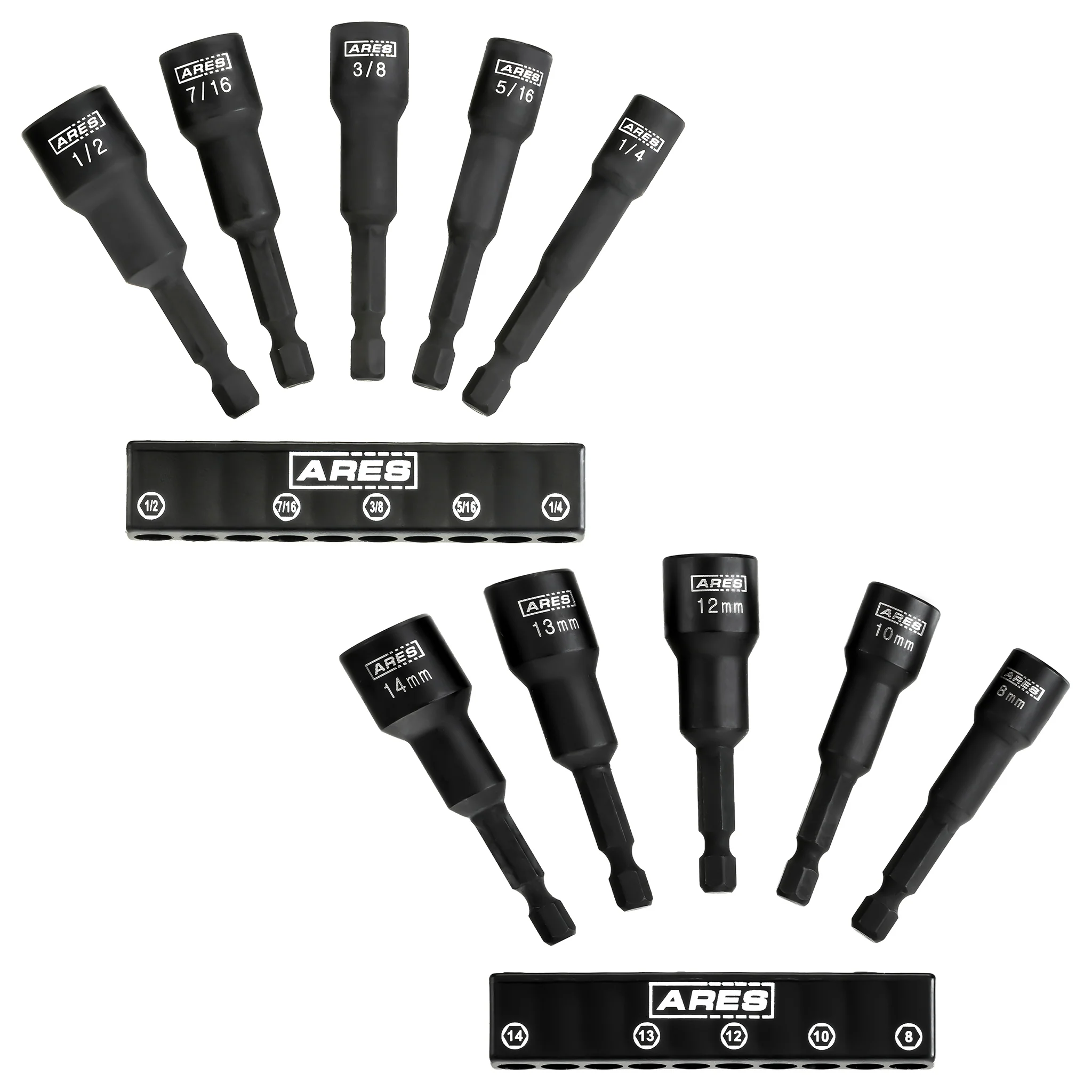 ARES 27102 - 10-Piece SAE and Metric Impact Magnetic Nut Driver Set - Image 7